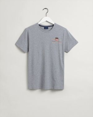 ARCHIVE SHIELD EMB SS T-SHIRT-GREY MELANGE