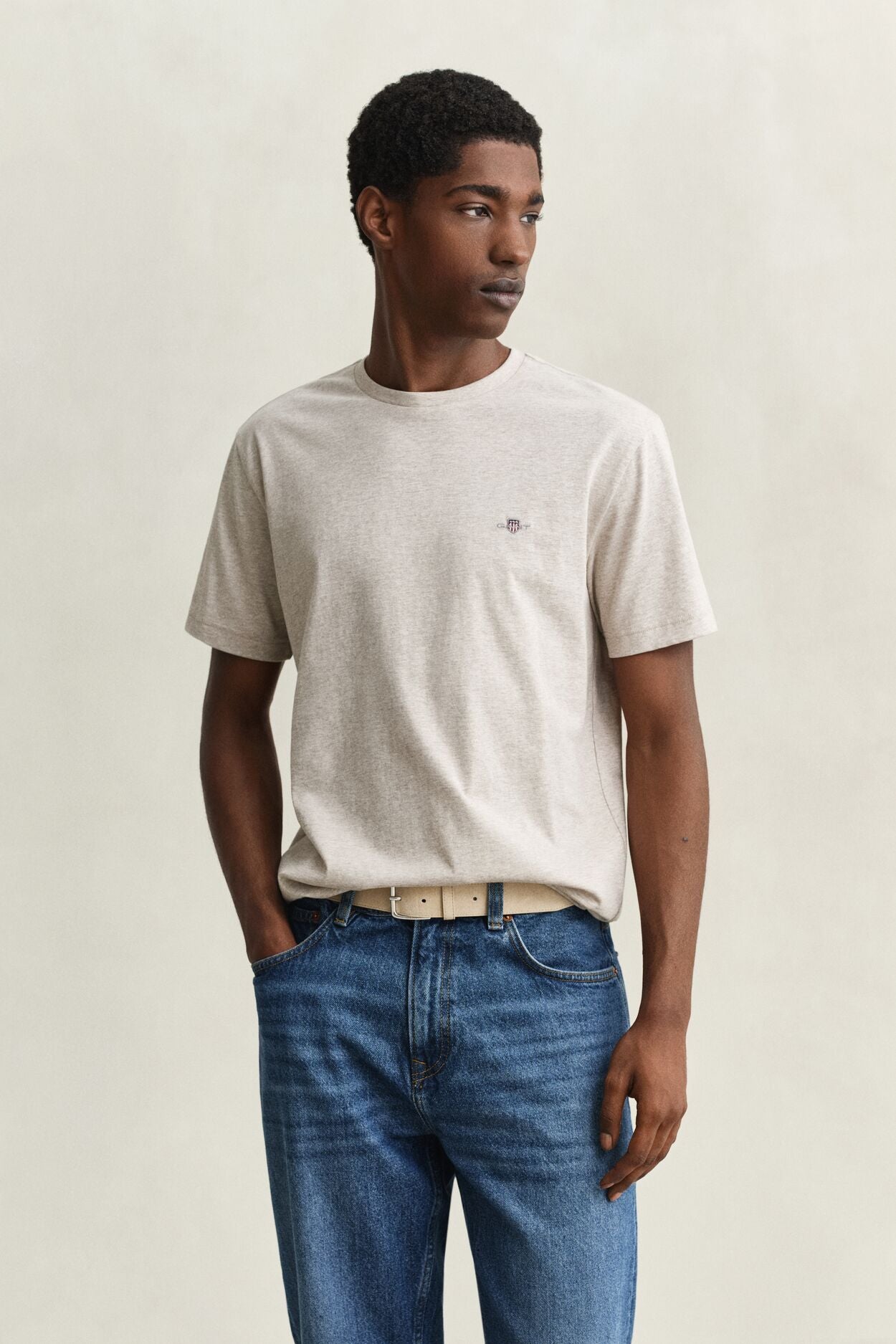 REG SHIELD SS T-SHIRT-SEED MELANGE