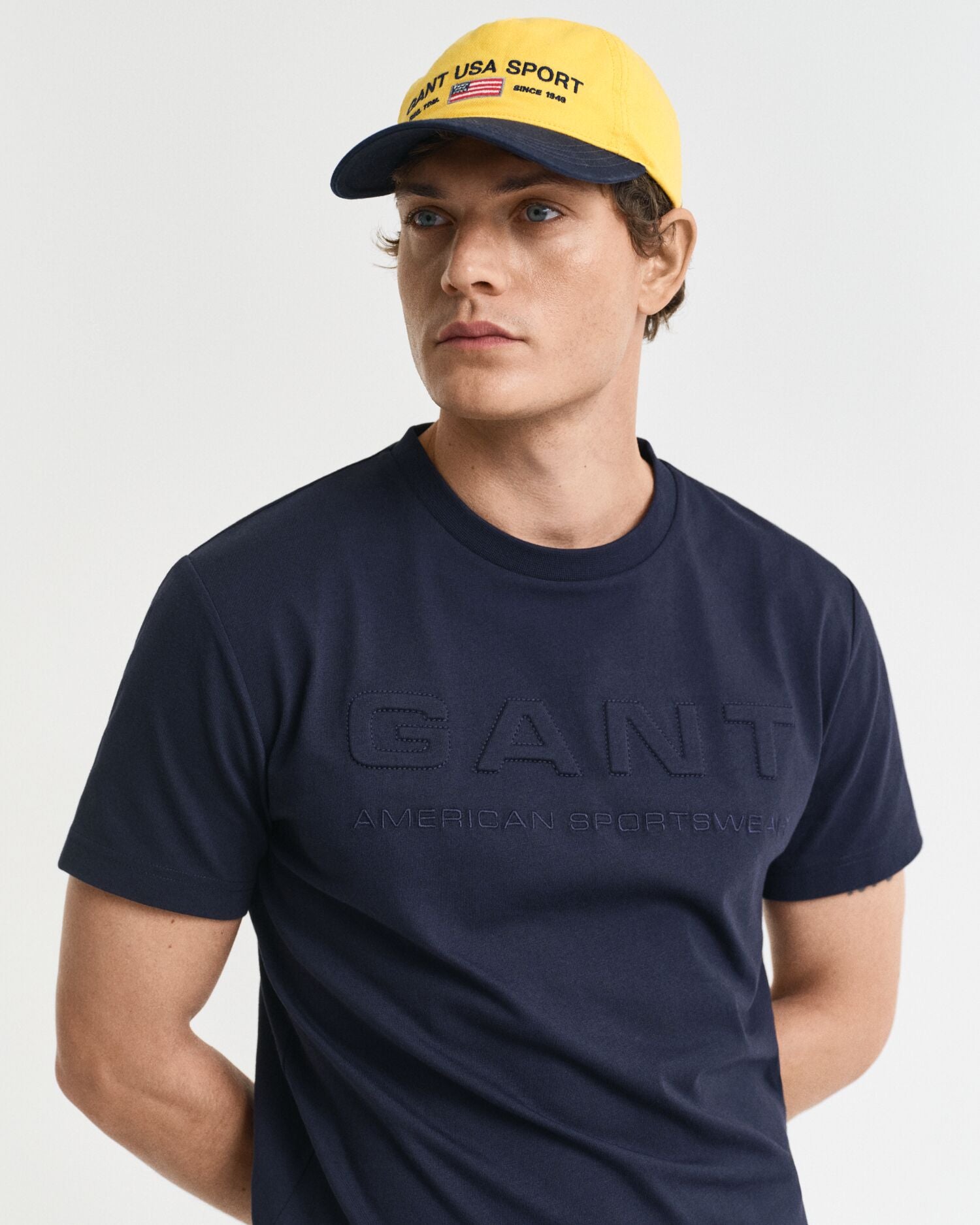 EMBOSSED SS T-SHIRT-EVENING BLUE