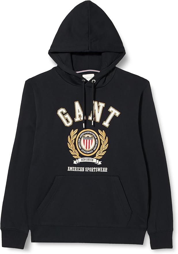 CREST SWEAT HOODIE-BLACK