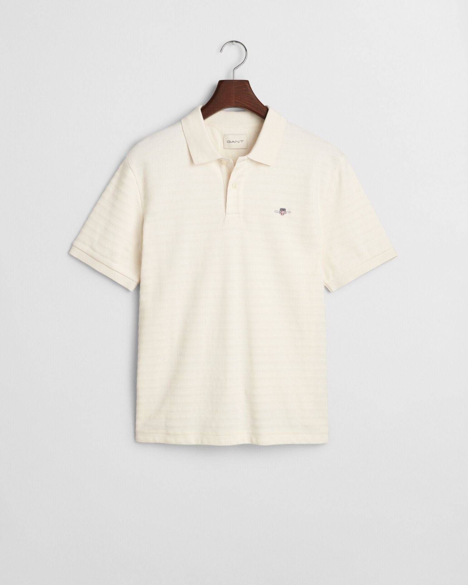 TEXTURE STRIPE POLO-CREAM