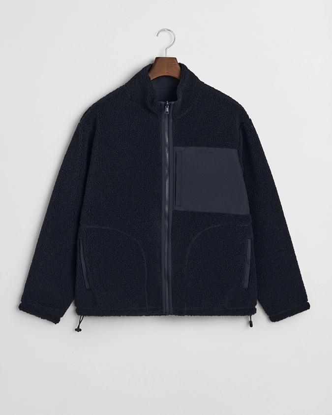 REVERSIBLE FULL ZIP FLEECE-EVENING BLUE