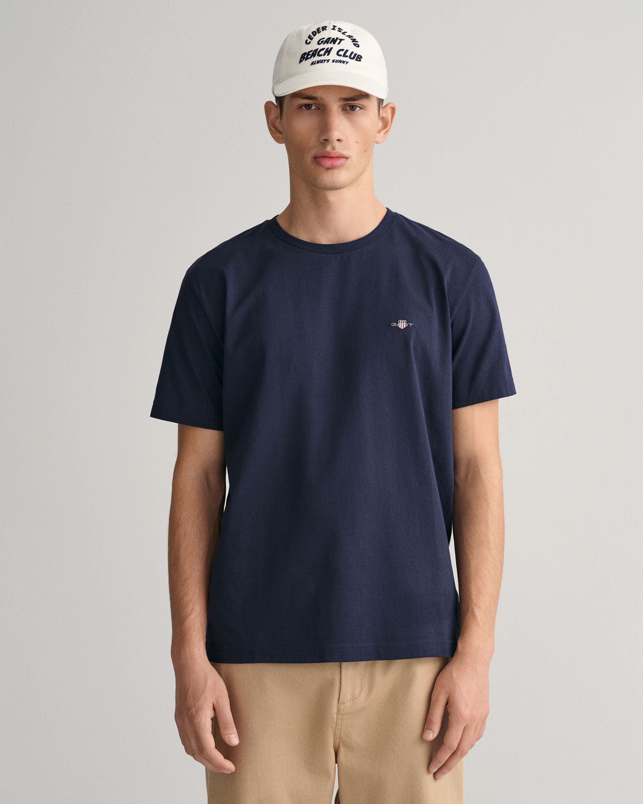 SLIM PIQUE SS T-SHIRT-EVENING BLUE