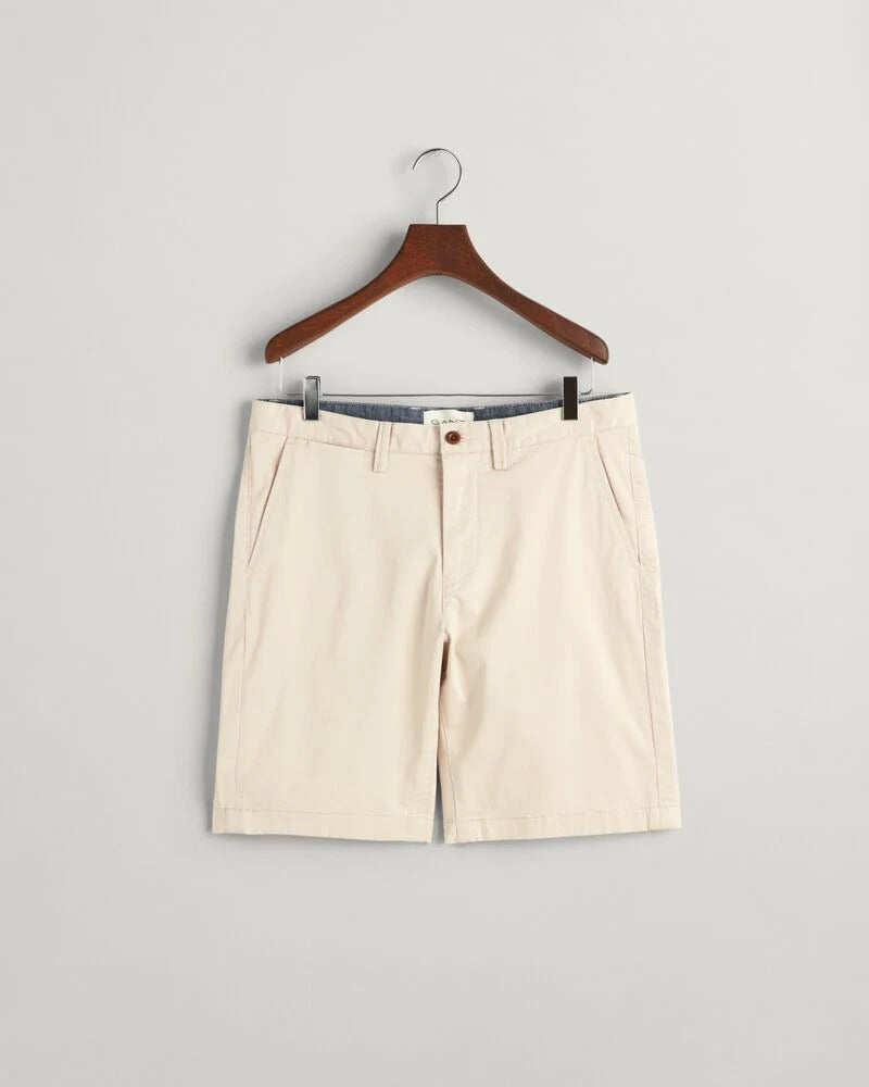 SLIM TWILL SHORTS-PUTTY