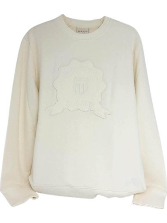 EMBROIDERED BADGE C-NECK-CREAM