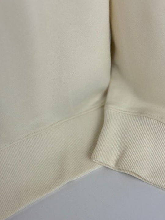 EMBROIDERED BADGE C-NECK-CREAM