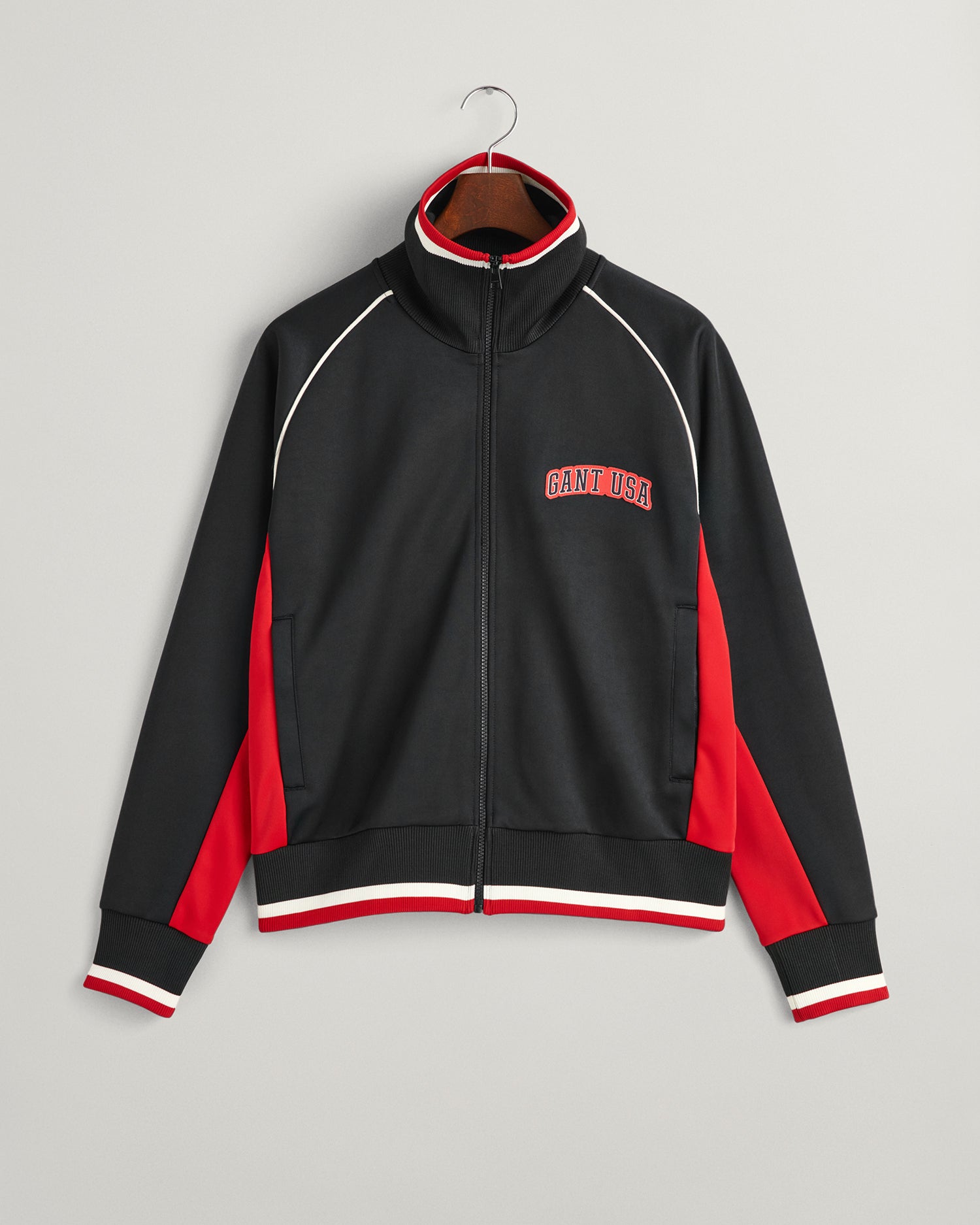 COLOR BLOCK TRACK JACKET-BLACK