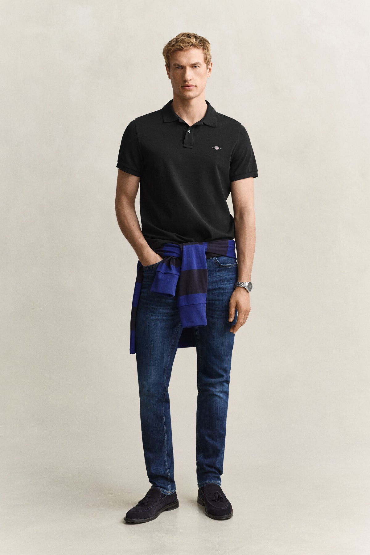 REG SHIELD SS PIQUE POLO-BLACK