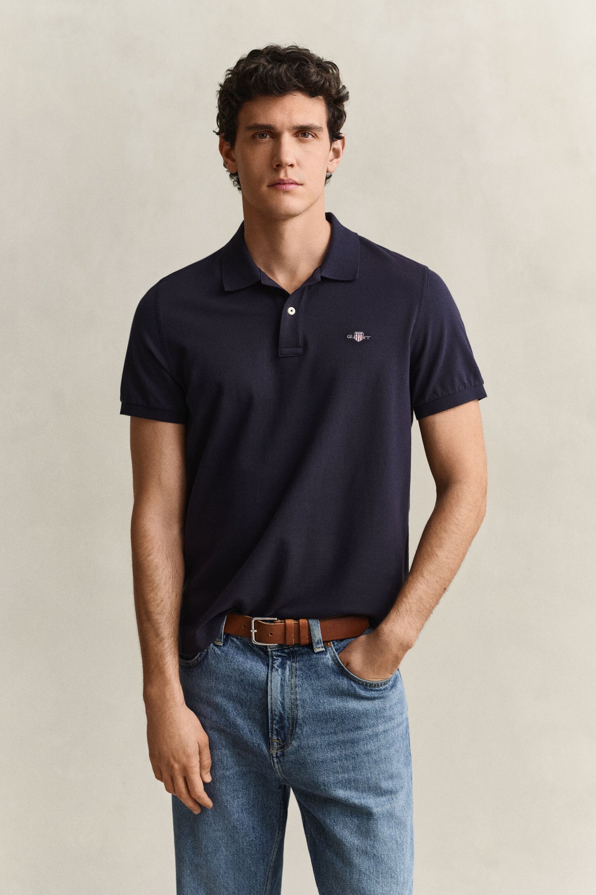 REG SHIELD SS PIQUE POLO-EVENING BLUE