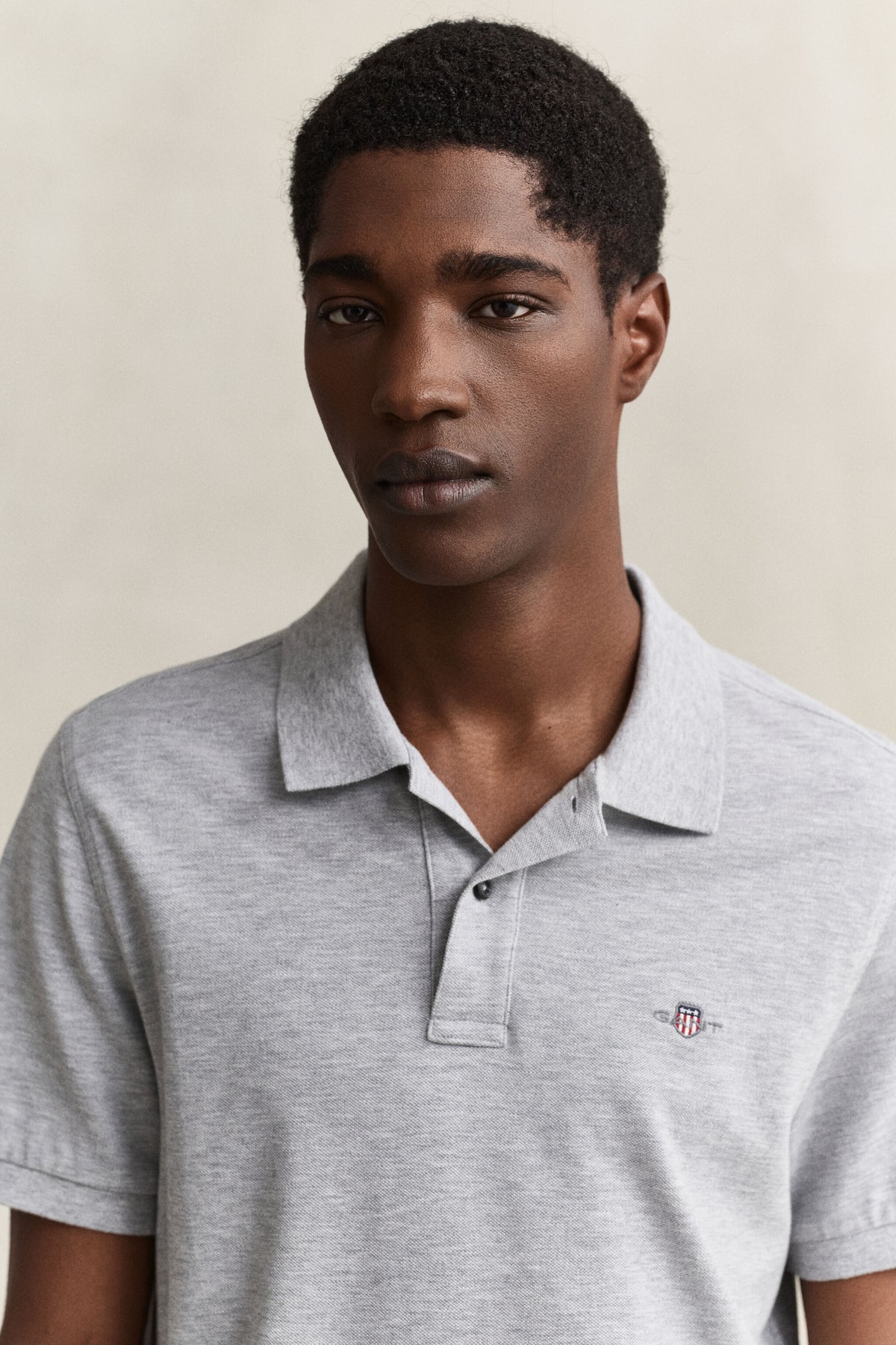 REG SHIELD SS PIQUE POLO-GREY MELANGE