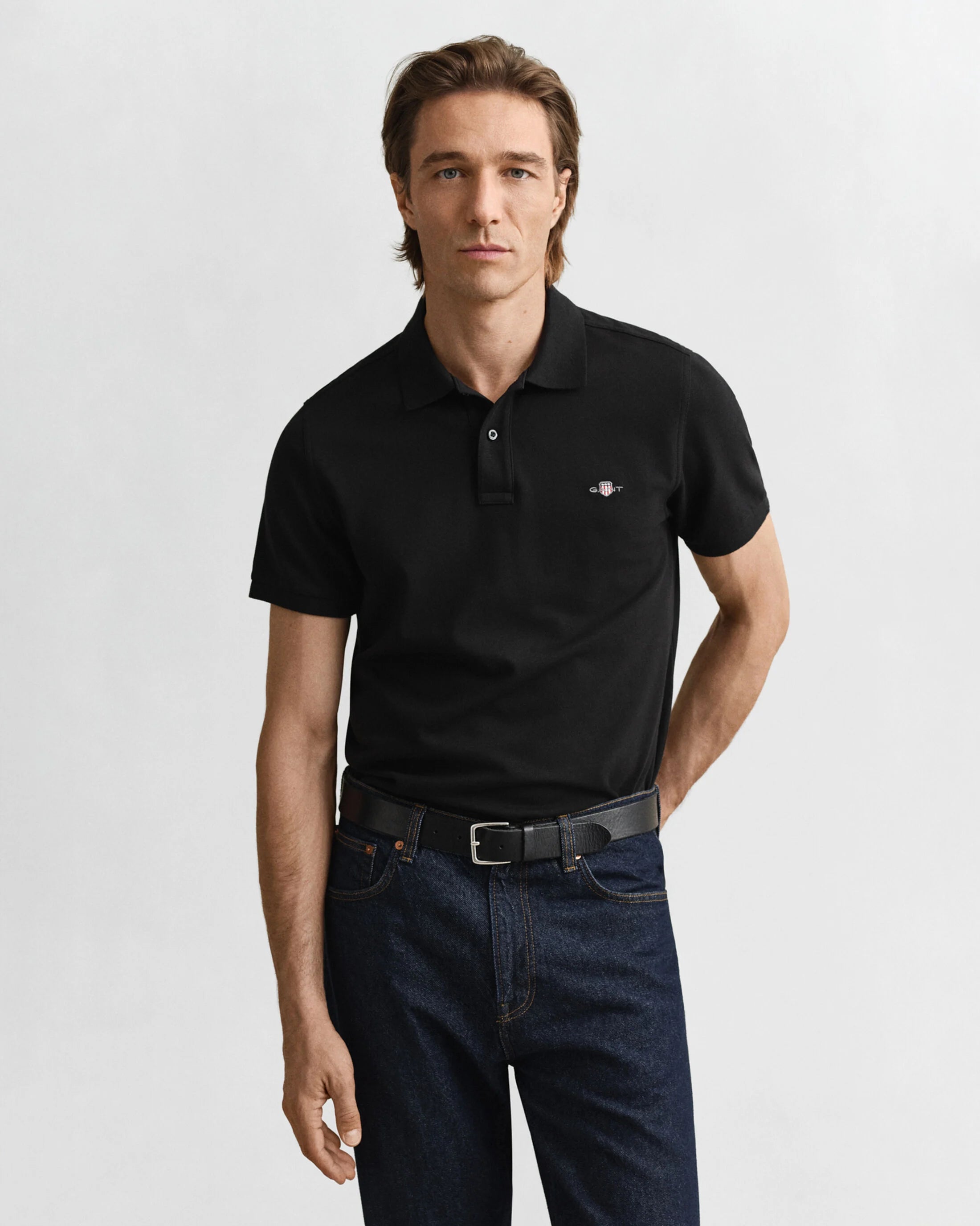 REG SHIELD SS PIQUE POLO-BLACK
