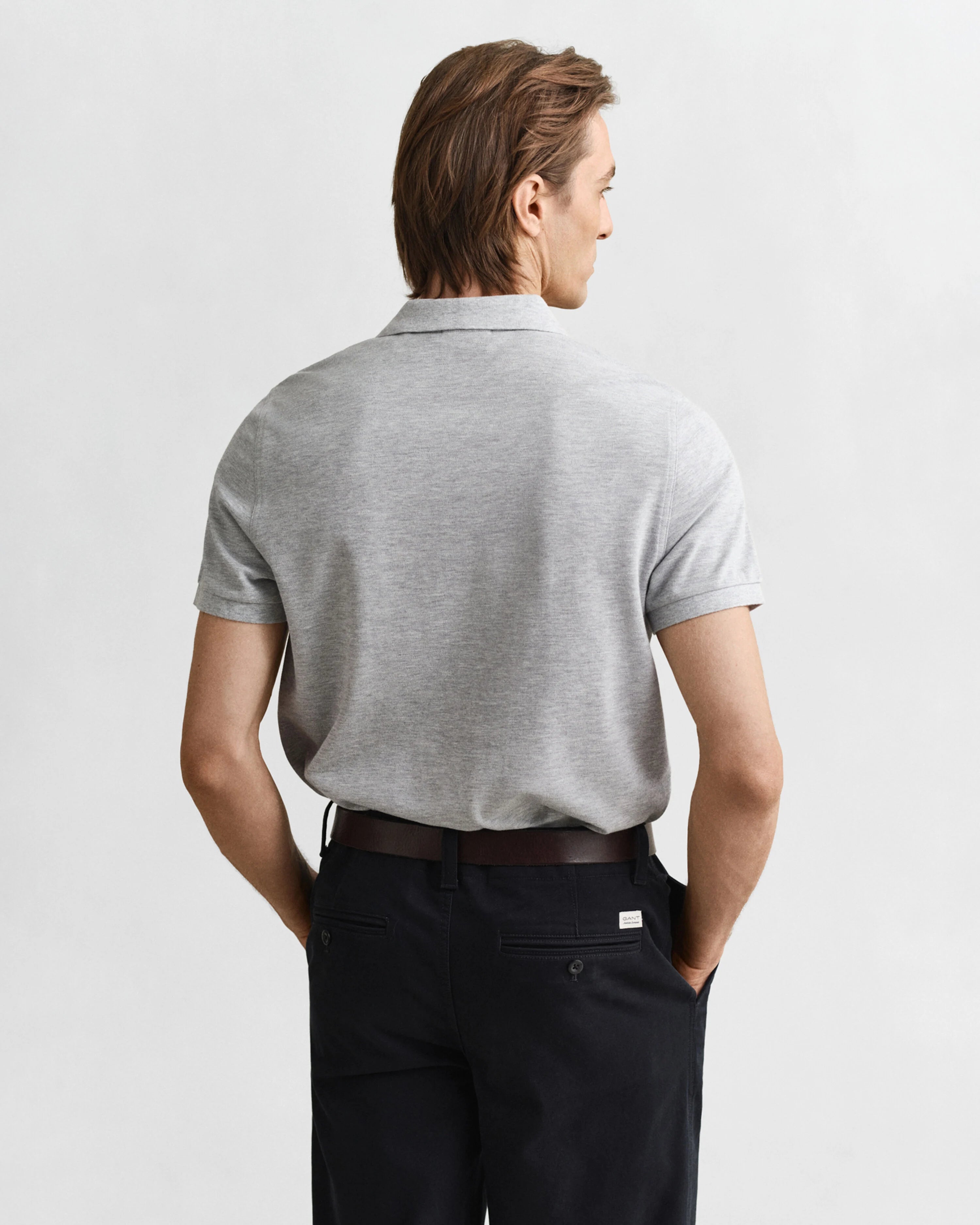 REG SHIELD SS PIQUE POLO-GREY MELANGE