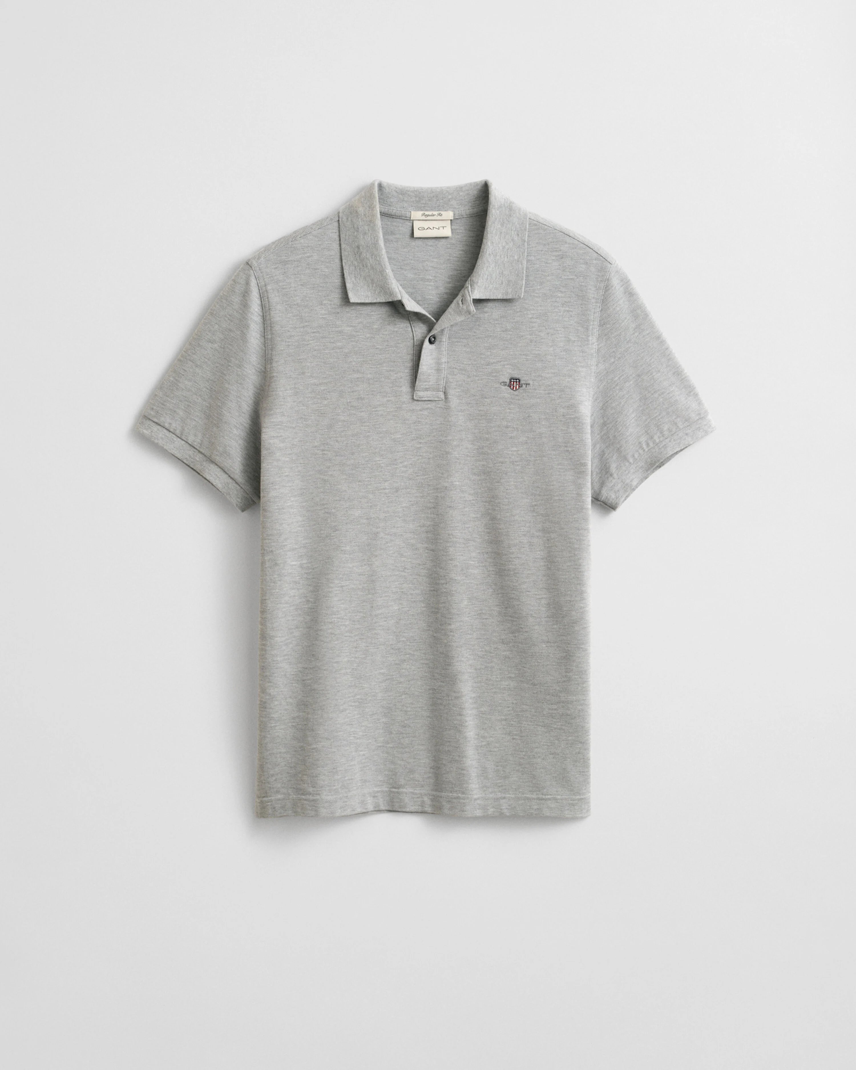 REG SHIELD SS PIQUE POLO-GREY MELANGE