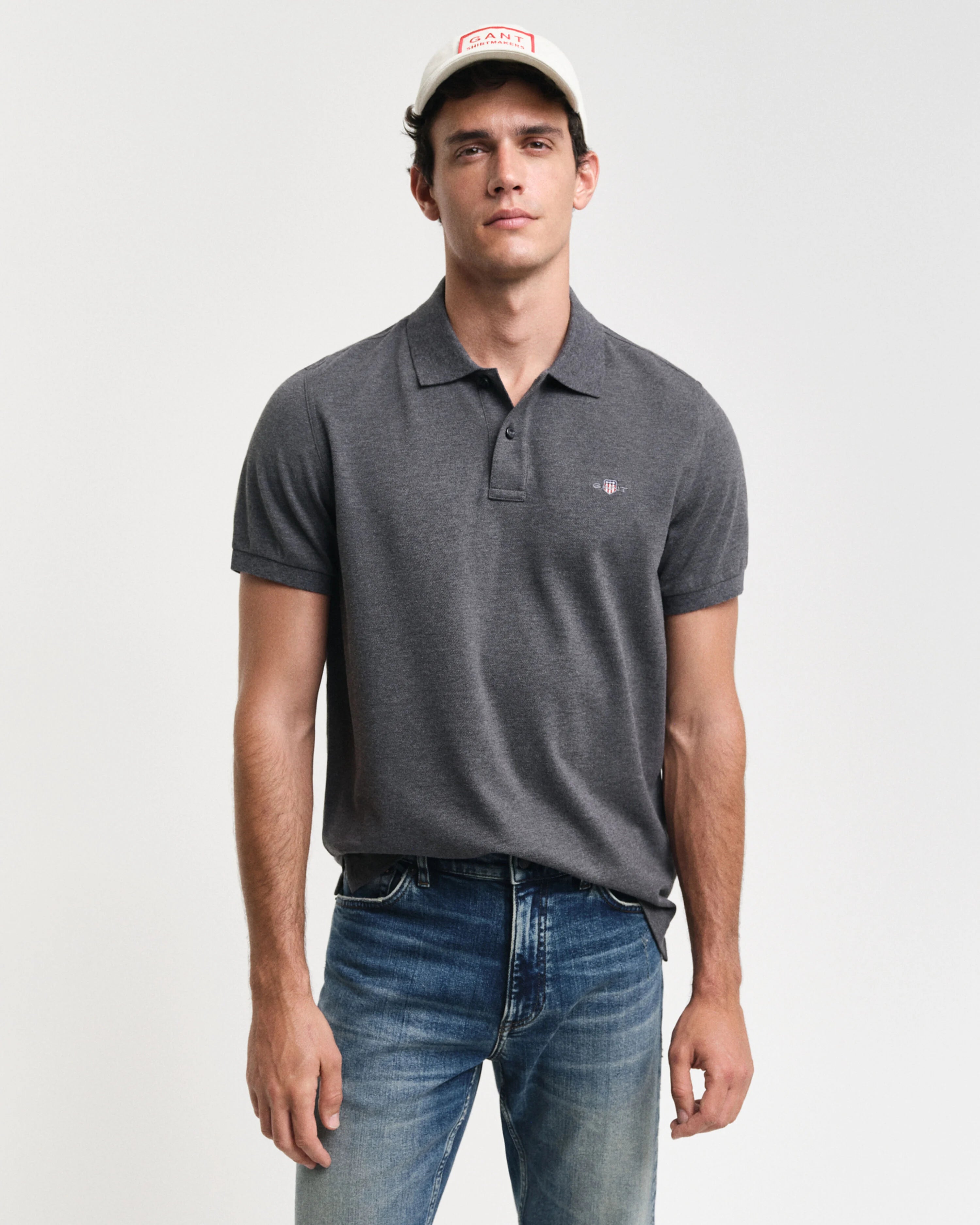 REG SHIELD SS PIQUE POLO-ANTRACIT MELANGE
