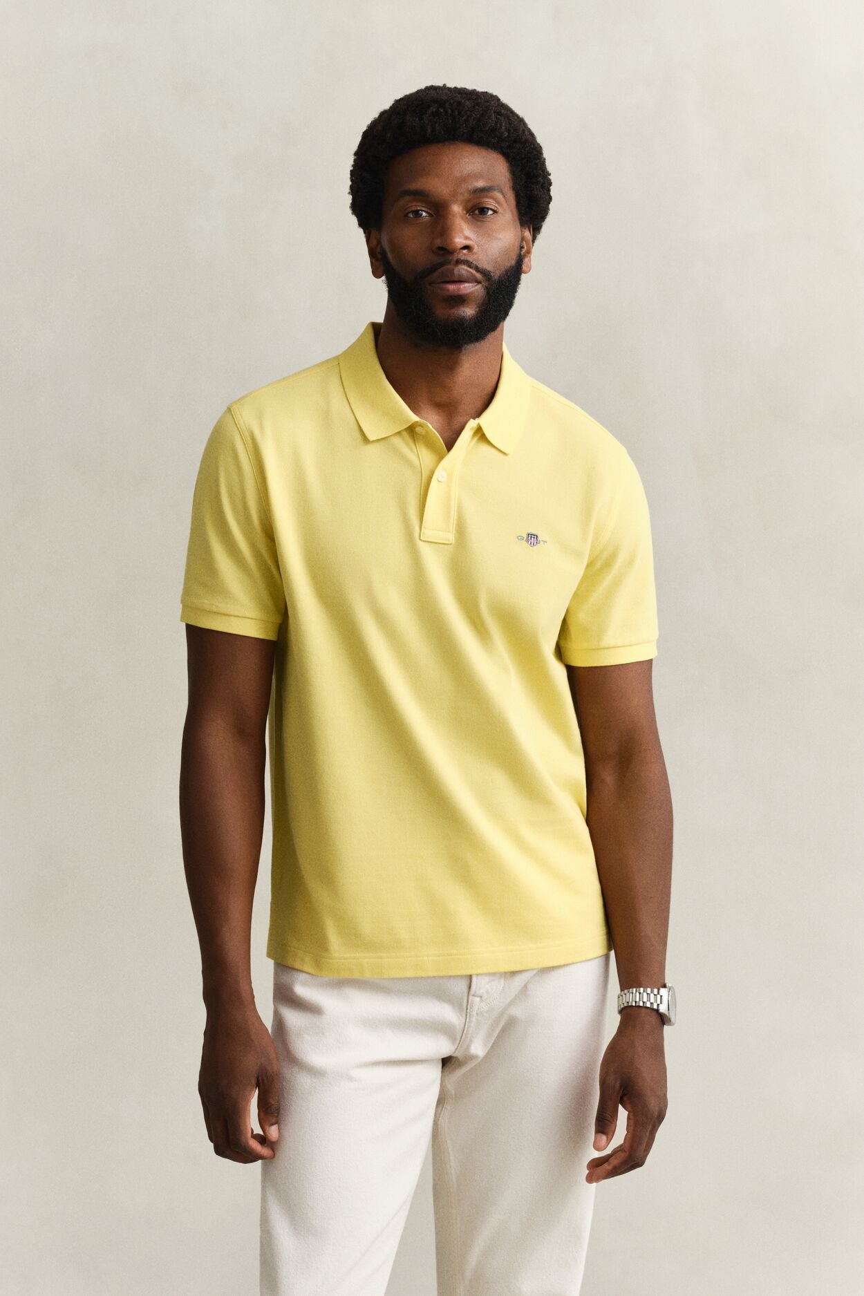 REG SHIELD SS PIQUE POLO-BANANA YELLOW