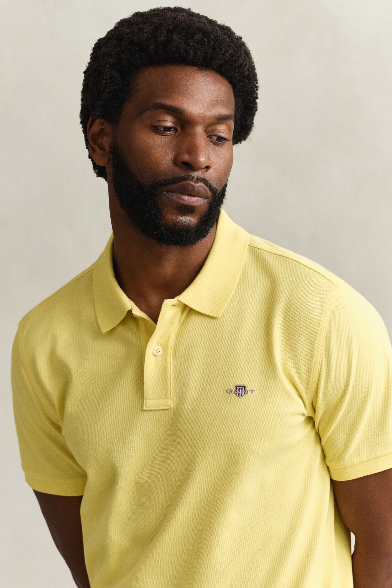 REG SHIELD SS PIQUE POLO-BANANA YELLOW
