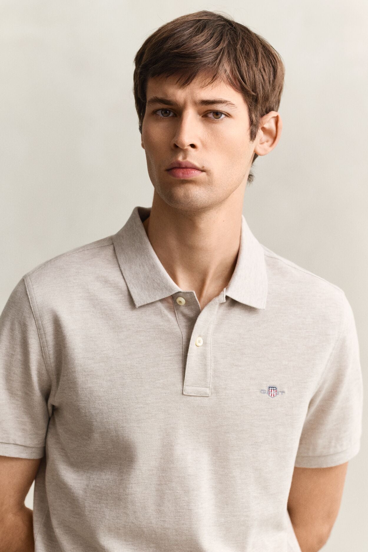 REG SHIELD SS PIQUE POLO-BEIGE