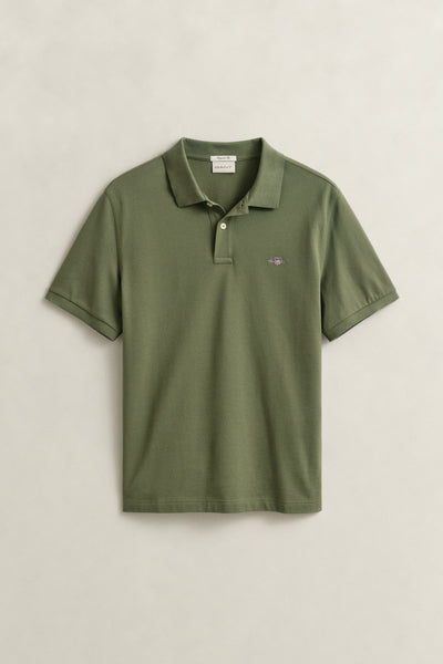REG SHIELD SS PIQUE POLO-DRY HERB GREEN