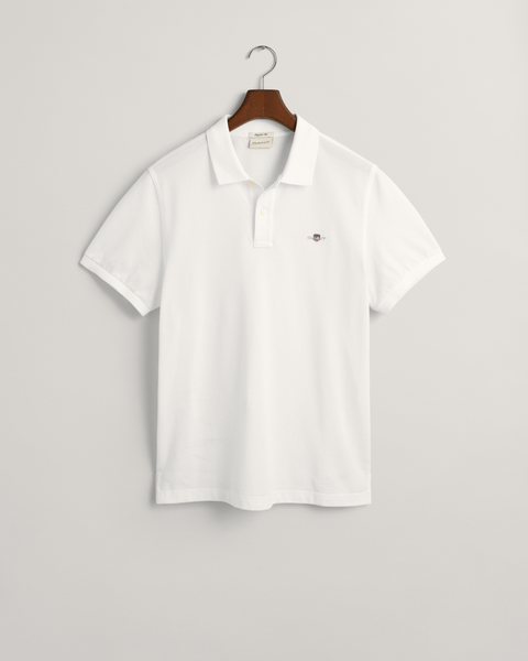 REG SHIELD SS PIQUE POLO-WHITE