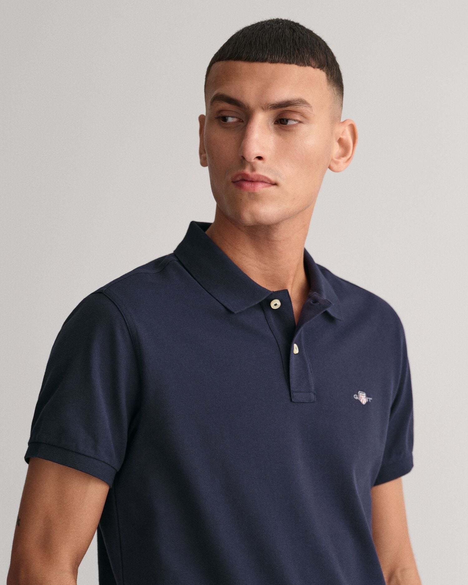 SLIM SHIELD SS PIQUE POLO-EVENING BLUE