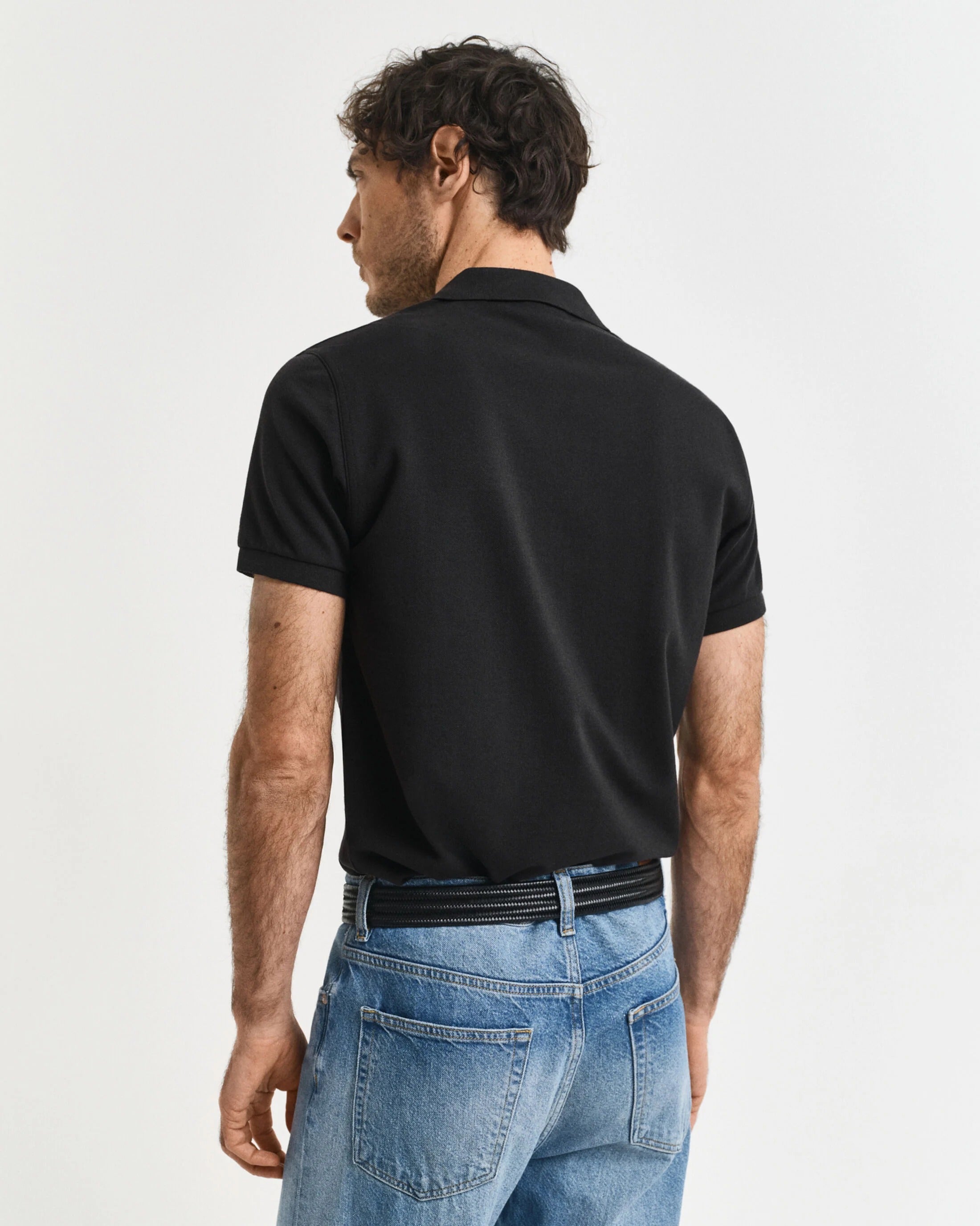 SLIM SHIELD SS PIQUE POLO-BLACK
