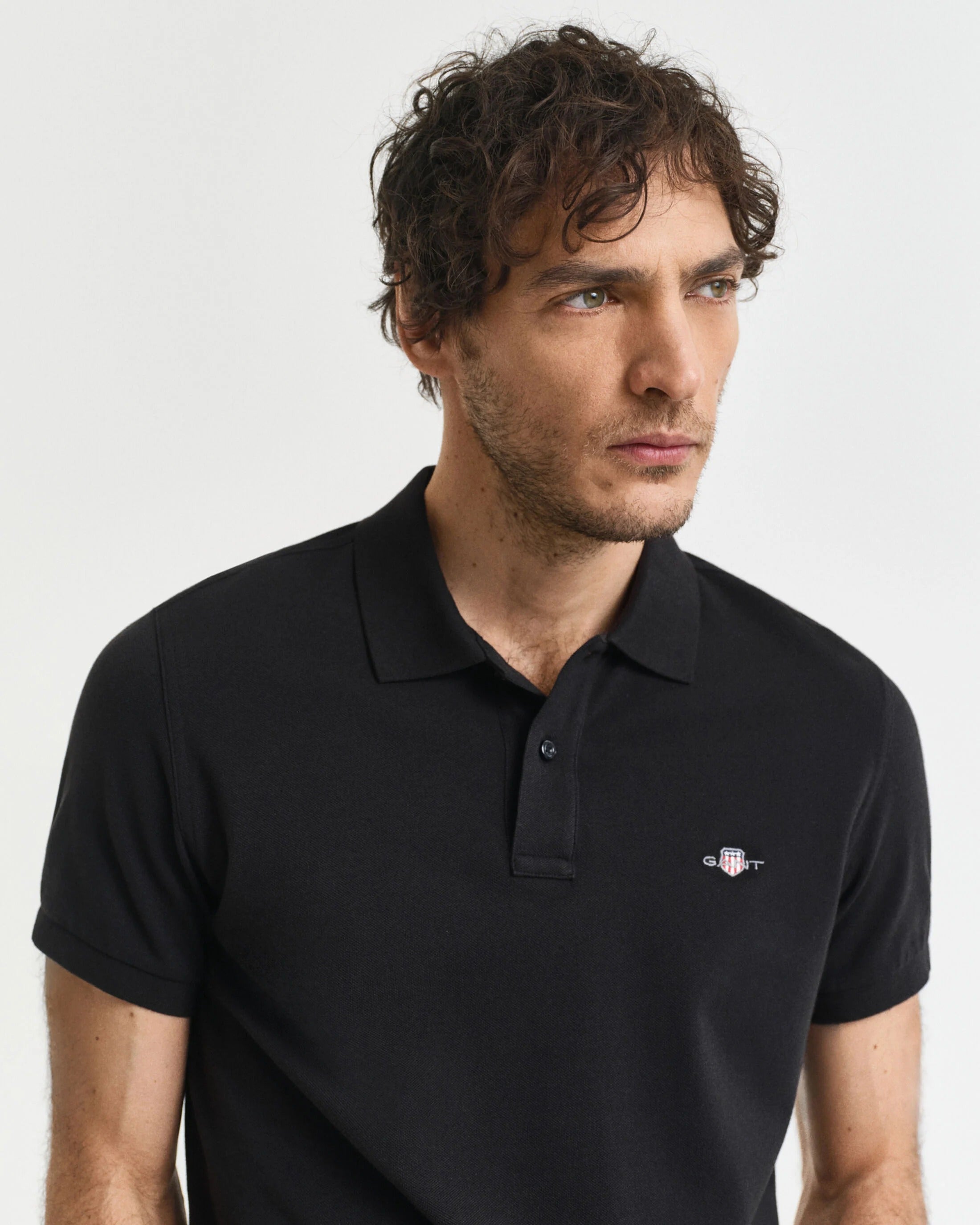 SLIM SHIELD SS PIQUE POLO-BLACK