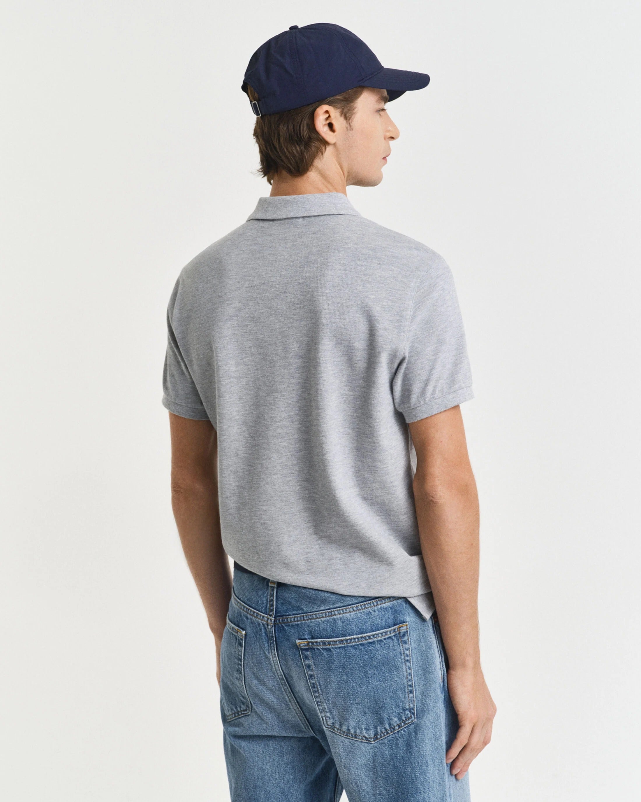SLIM SHIELD SS PIQUE POLO-GREY MELANGE