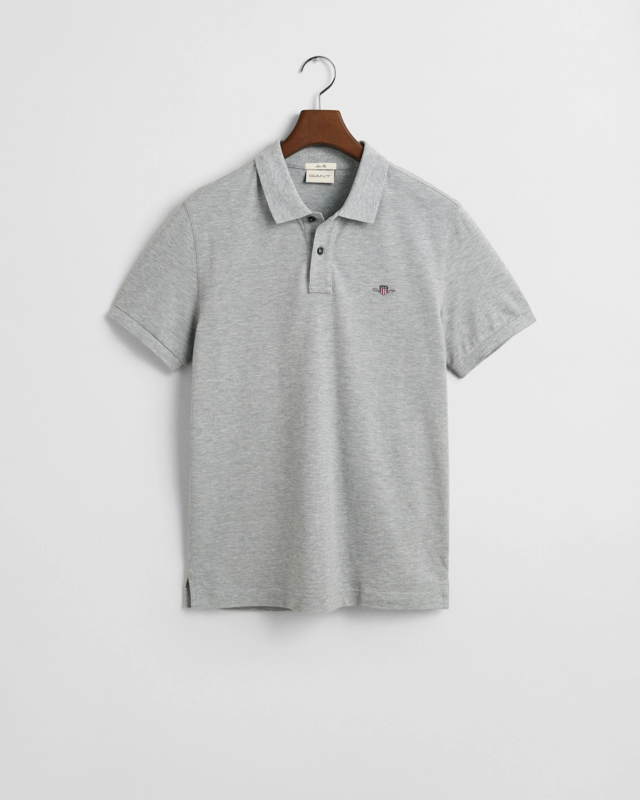 SLIM SHIELD SS PIQUE POLO-GREY MELANGE