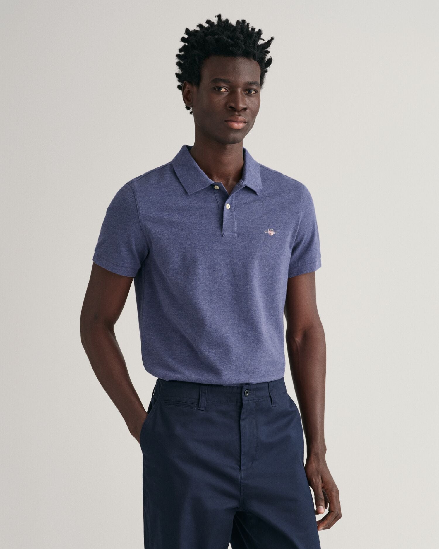 SLIM SHIELD SS PIQUE POLO-NAVYBLUE