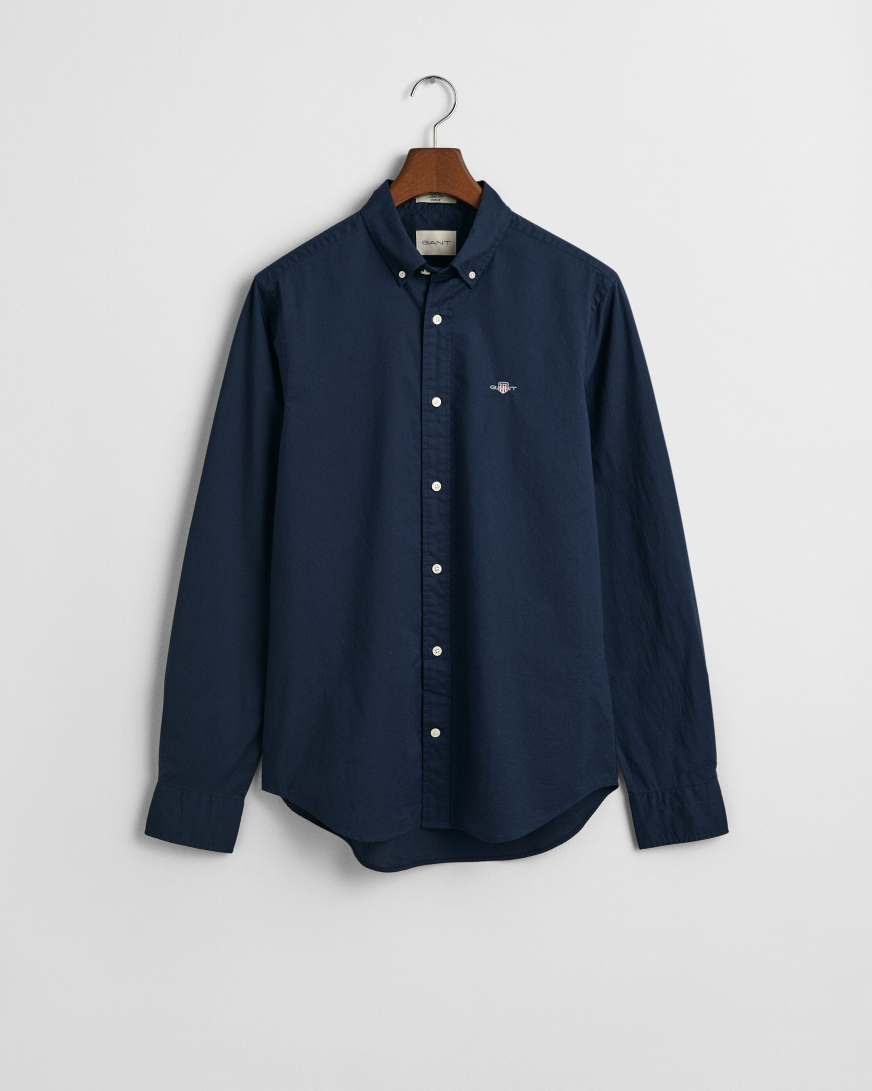 SLIM CLASSIC POPLIN SHIRT-MARINE