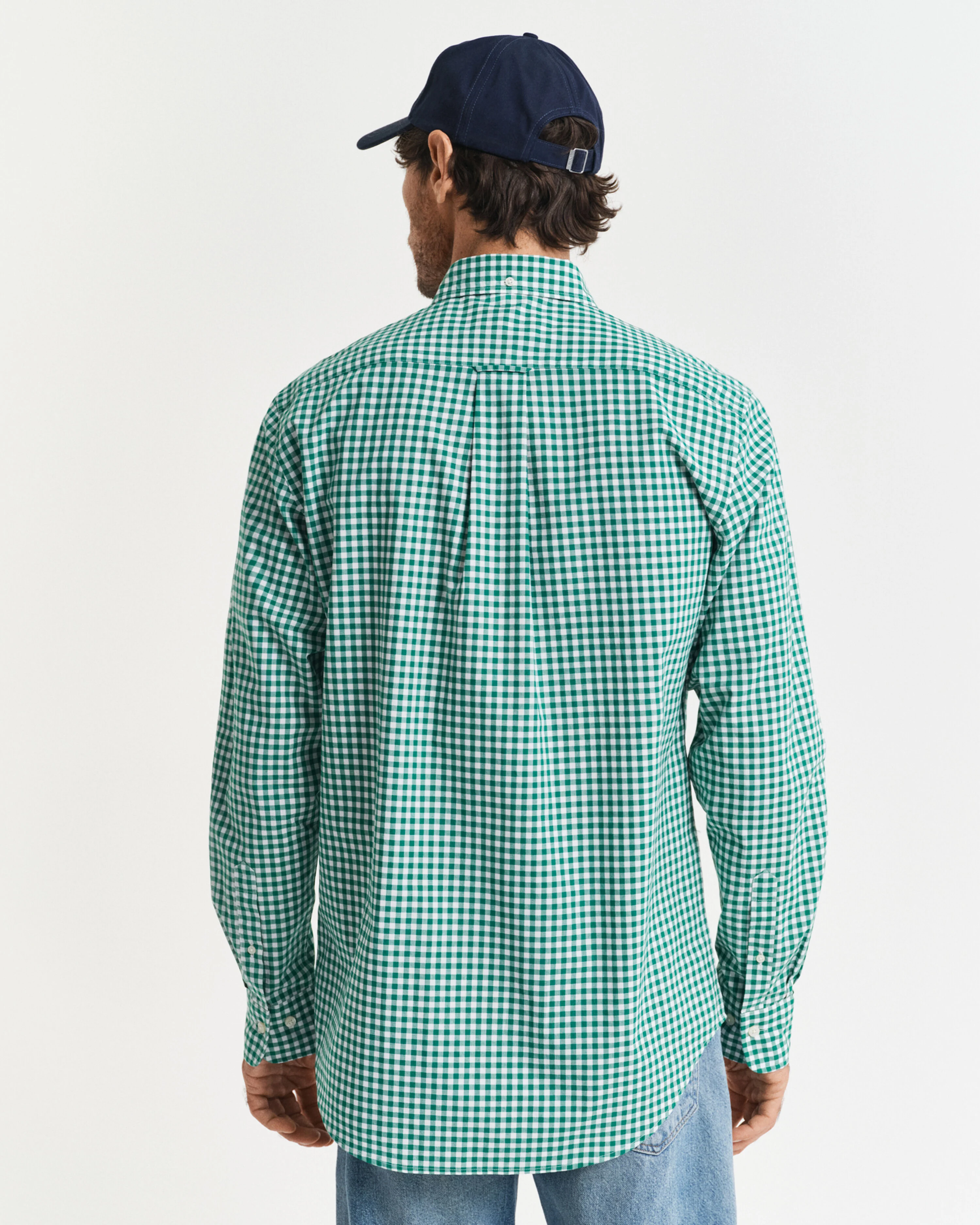 REG CLASSIC POPLIN GINGHAM SHIRT-BRIGHT GREEN