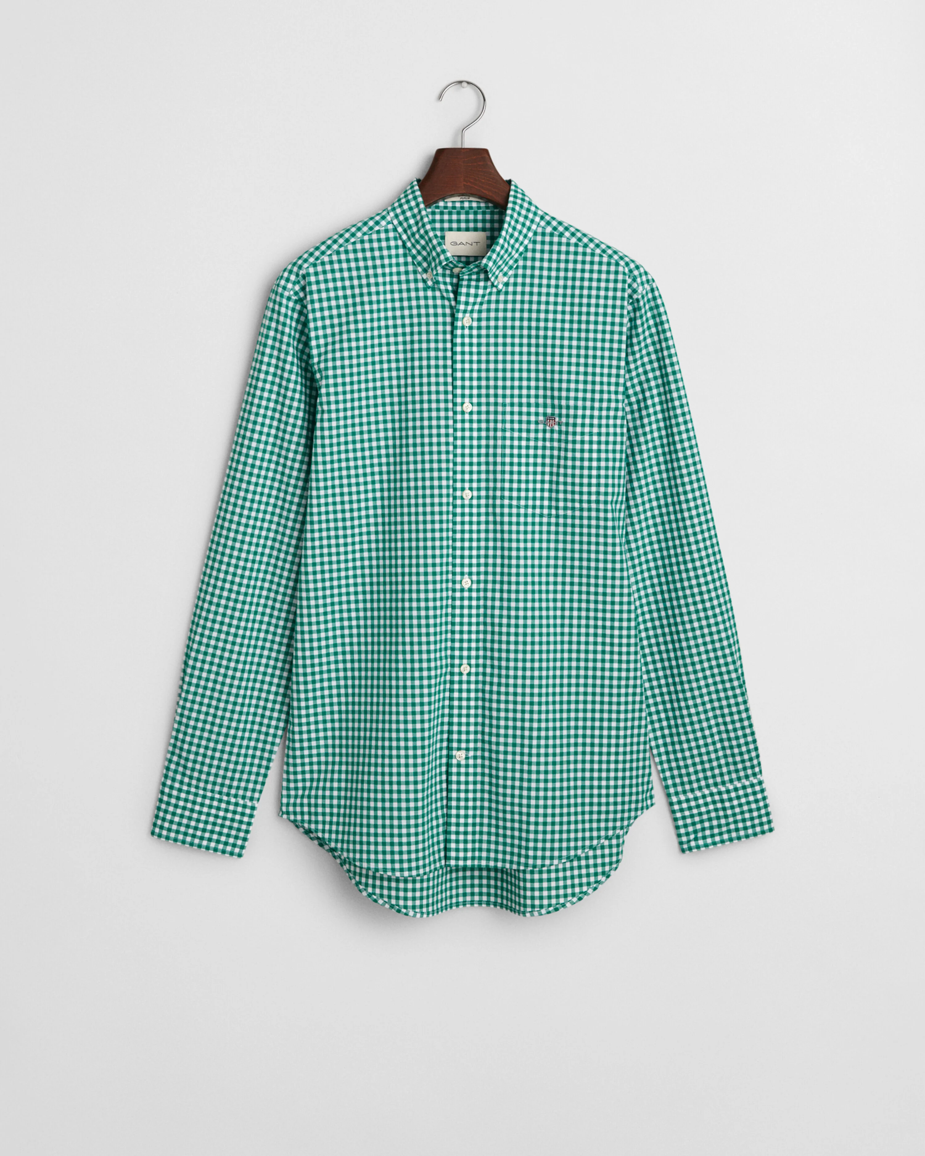 REG CLASSIC POPLIN GINGHAM SHIRT-BRIGHT GREEN