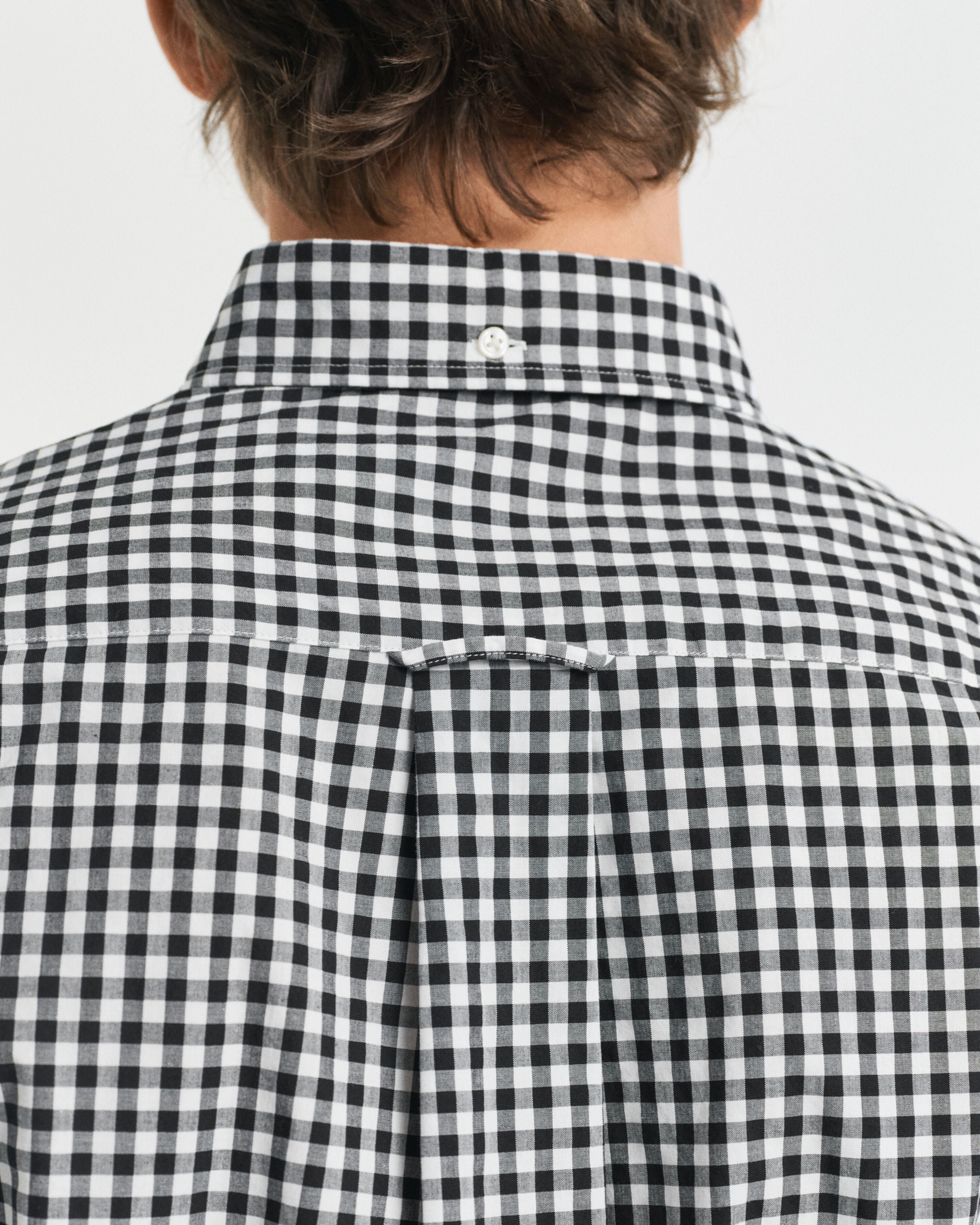 REG CLASSIC POPLIN GINGHAM SHIRT-BLACK