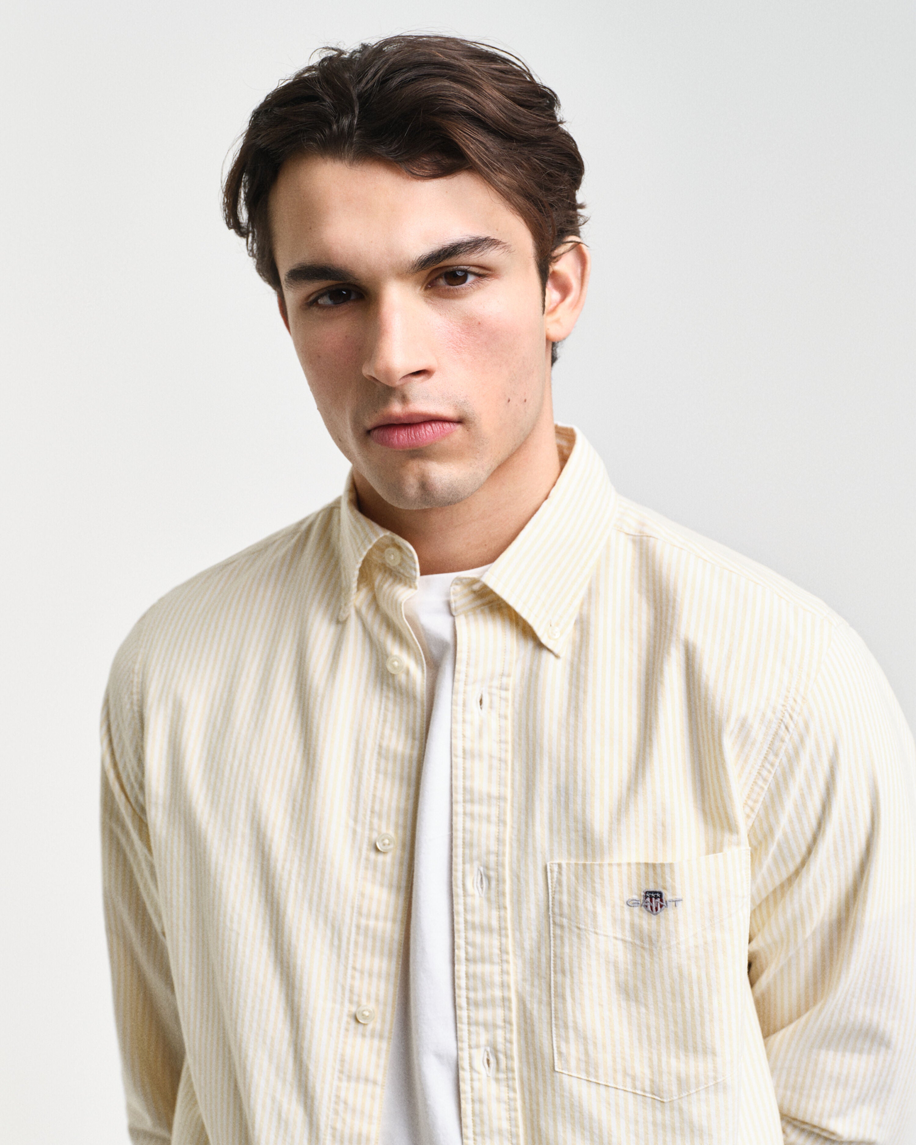 REG OXFORD BANKER STRIPE SHIRT-DESERT