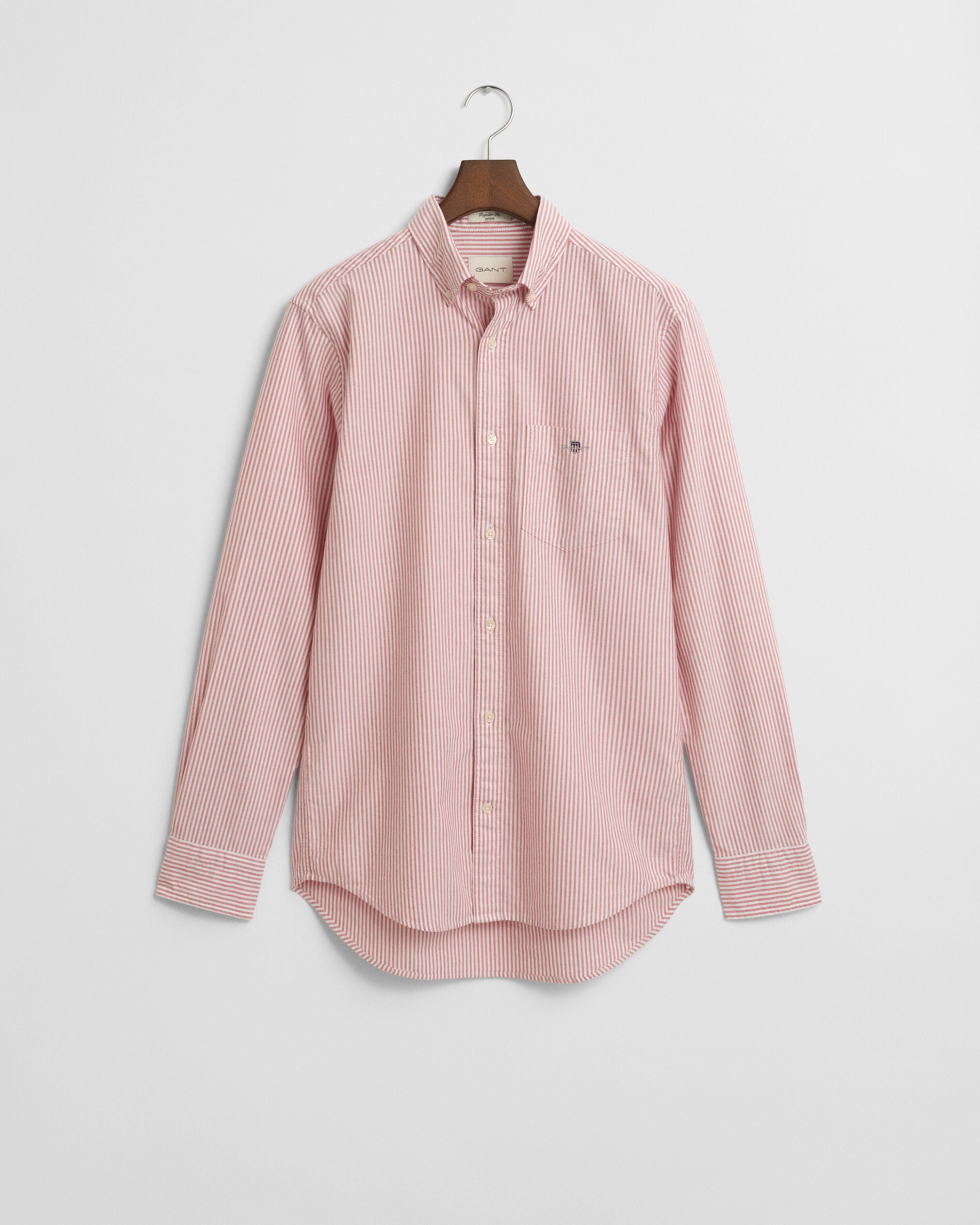 REG OXFORD BANKER STRIPE SHIRT-RUBY RED