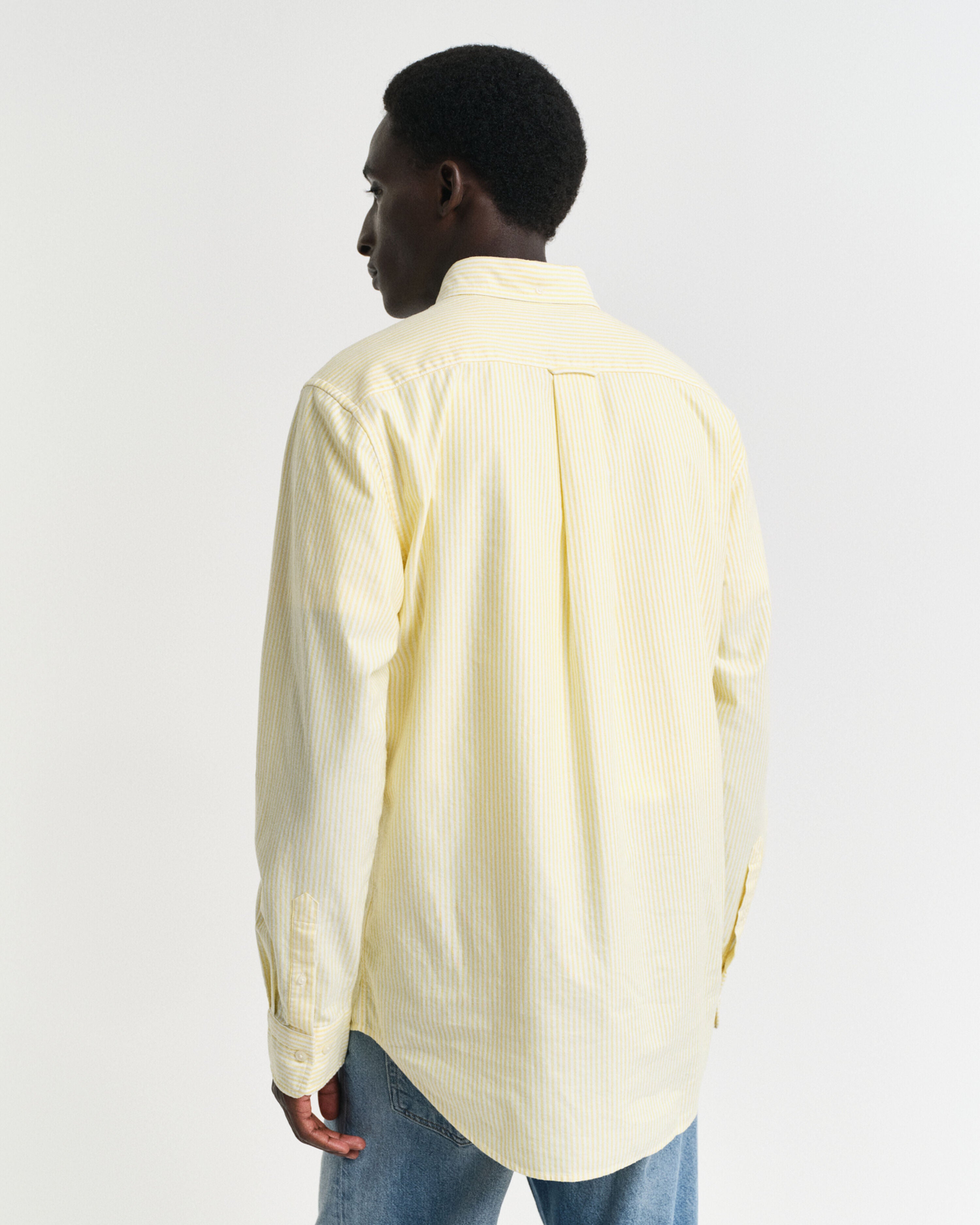 REG OXFORD BANKER STRIPE SHIRT-BANANA YELLOW