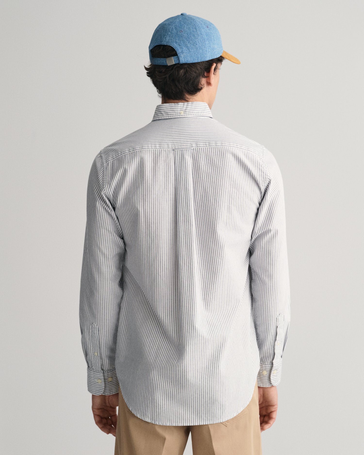 REG OXFORD BANKER STRIPE SHIRT-PERSIAN BLUE