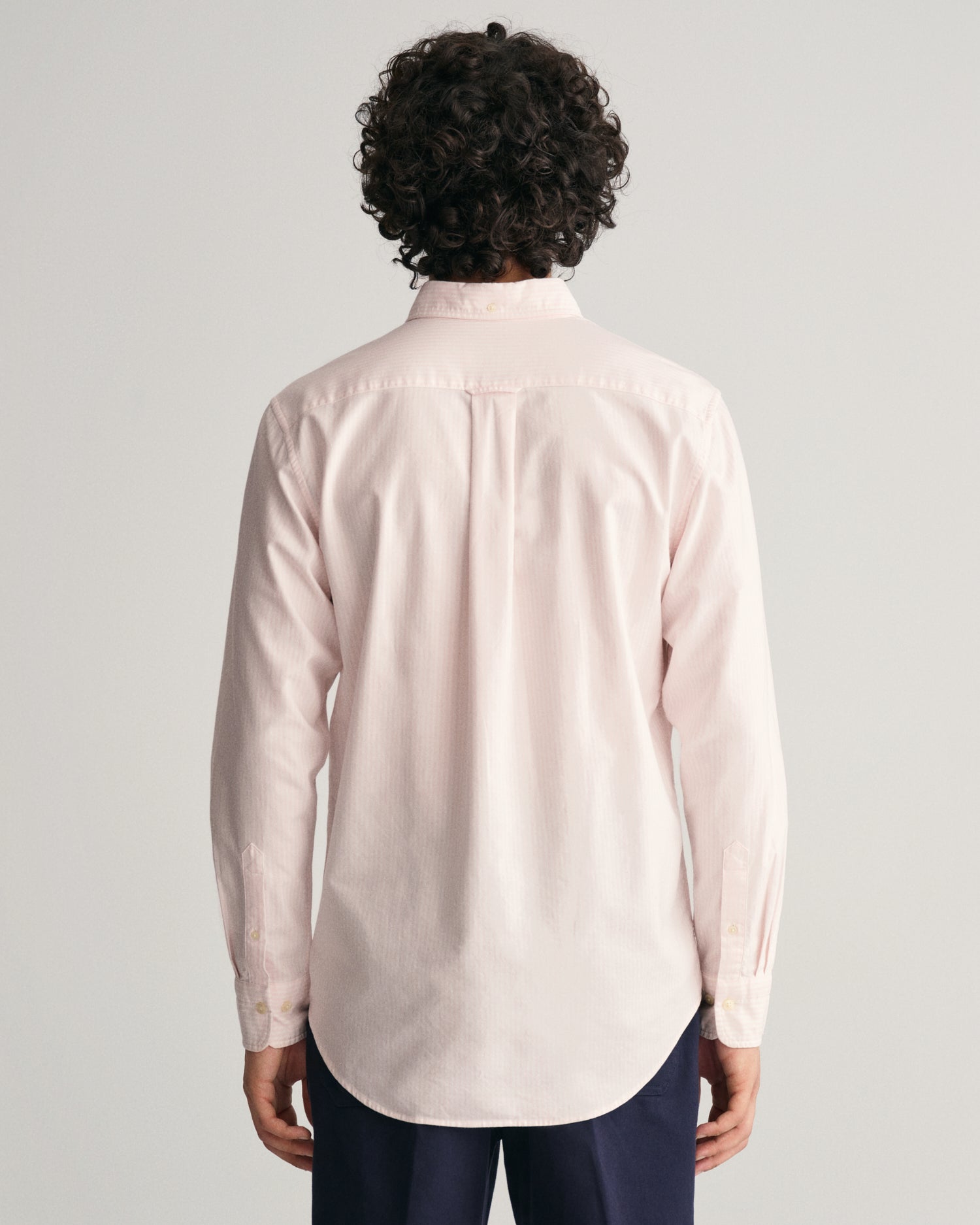 REG OXFORD BANKER STRIPE SHIRT-LIGHT PINK
