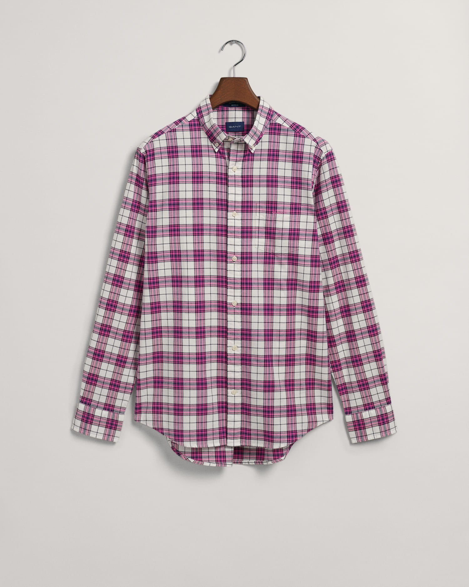 REG OXFORD CHECK SHIRT-PERKY PINK