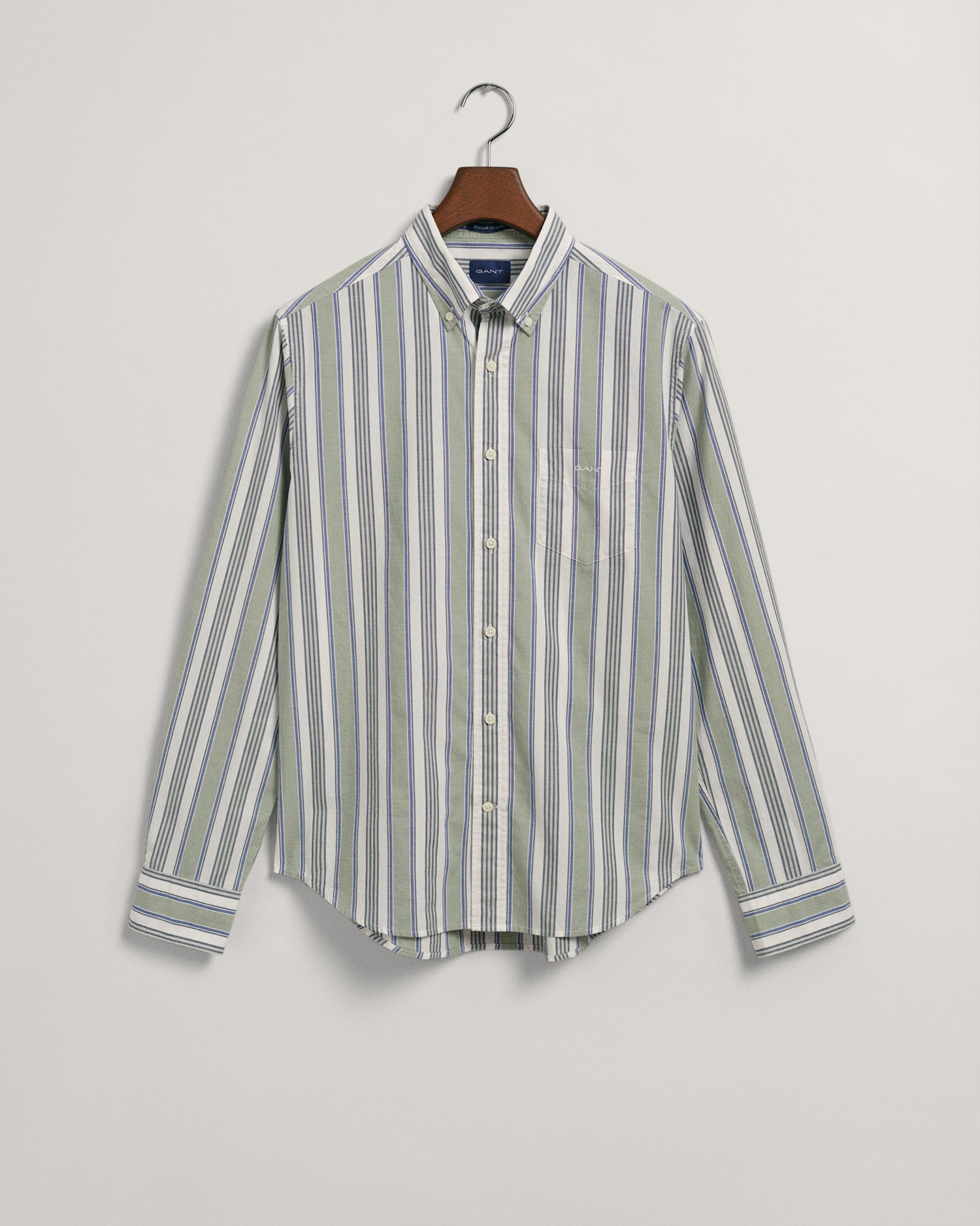 REG UT COLORFUL STRIPE SHIRT-KALAMATA GREEN