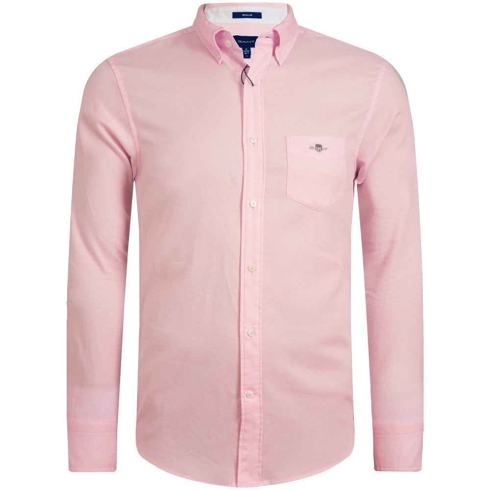 REG HONEYCOMB TEXTURE WEAVE SHIRT-CALIFORNIA PINK