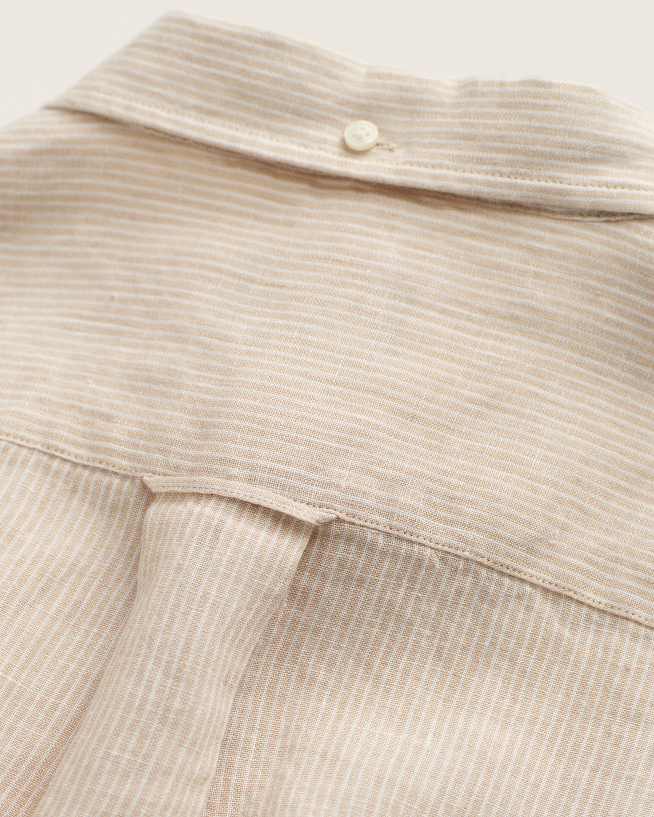 REG LINEN STRIPE SHIRT-DRY SAND