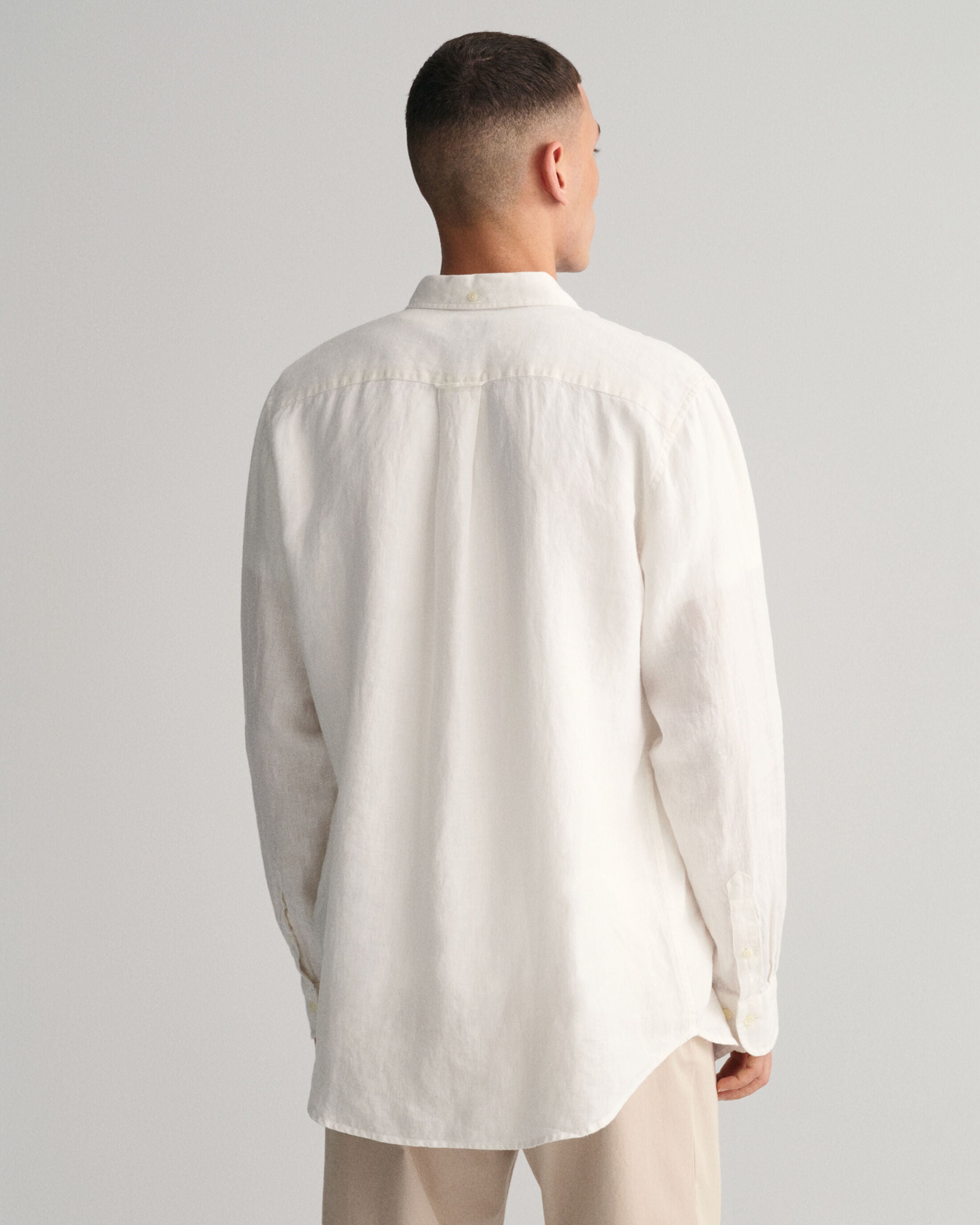 REG LINEN SHIRT-WHITE