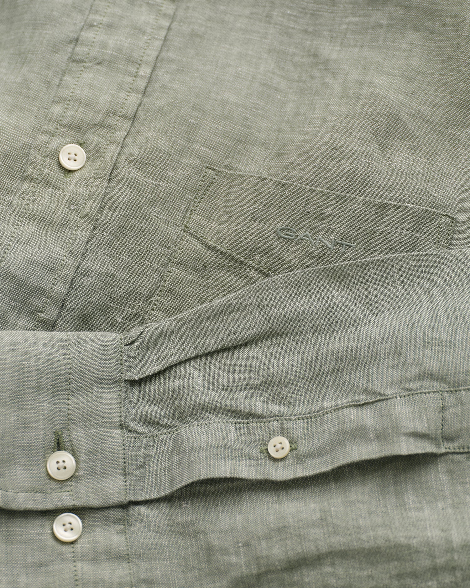 REG LINEN SHIRT-KALAMATA GREEN
