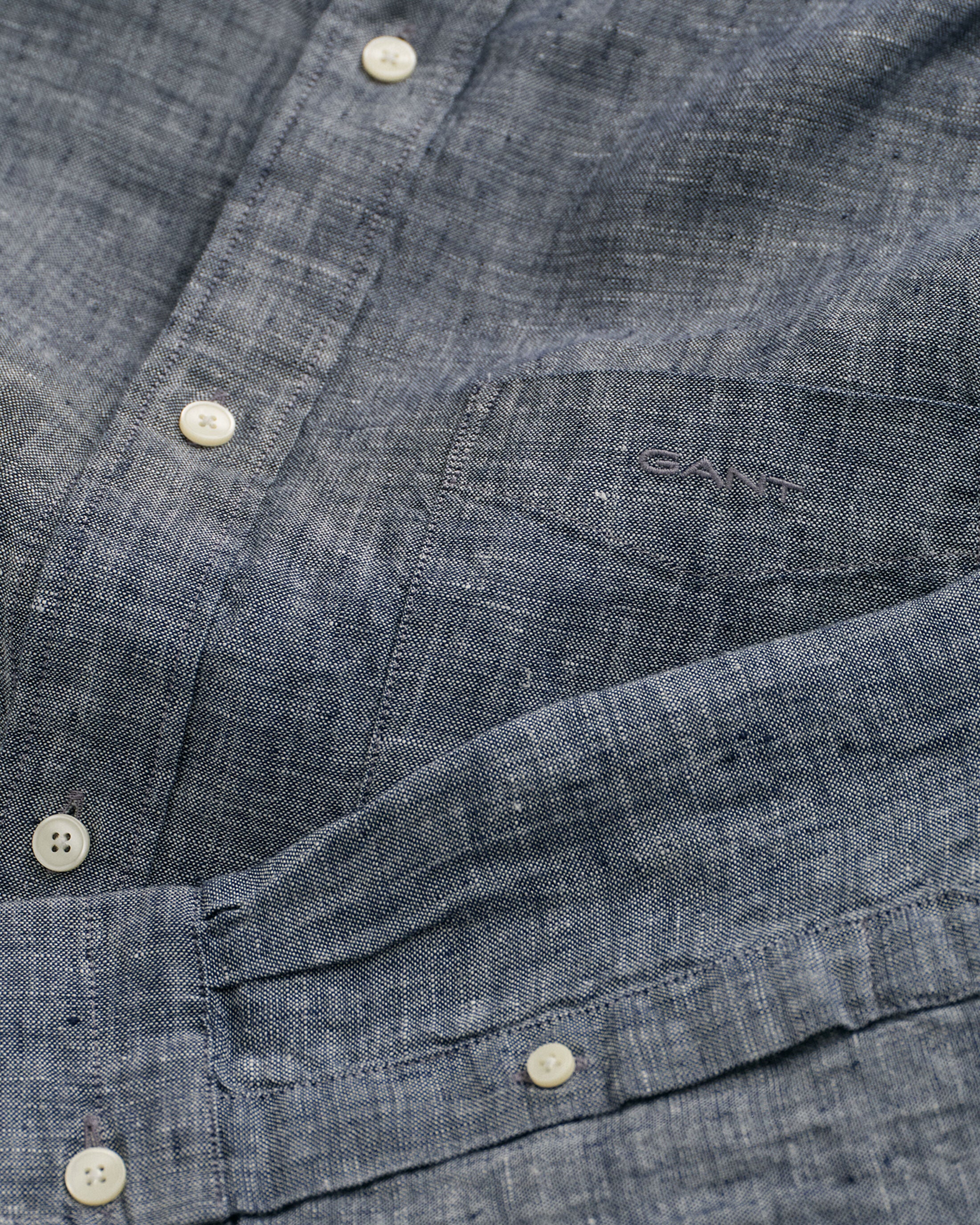 REG LINEN SHIRT-MARINE