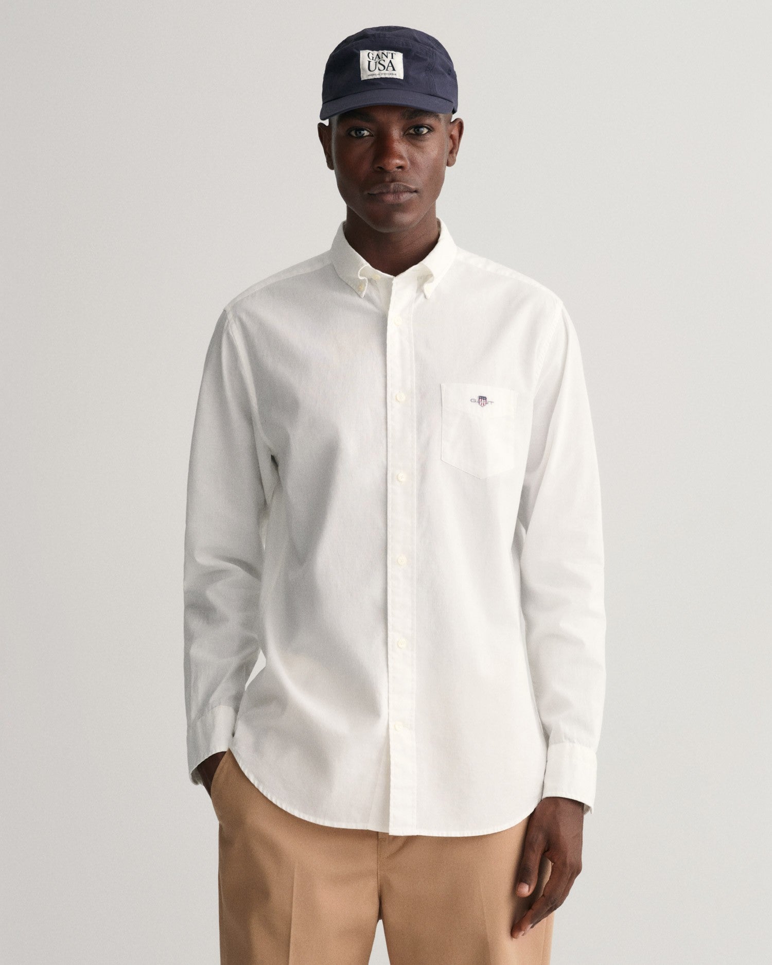 REG COTTON LINEN SHIRT-WHITE