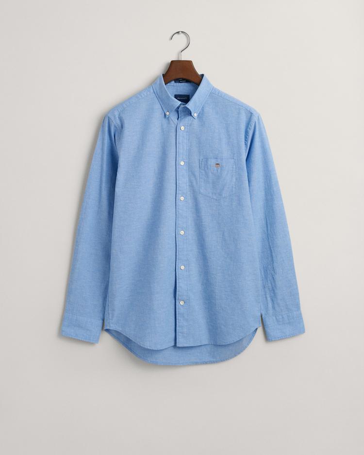 REG COTTON LINEN SHIRT-DAY BLUE