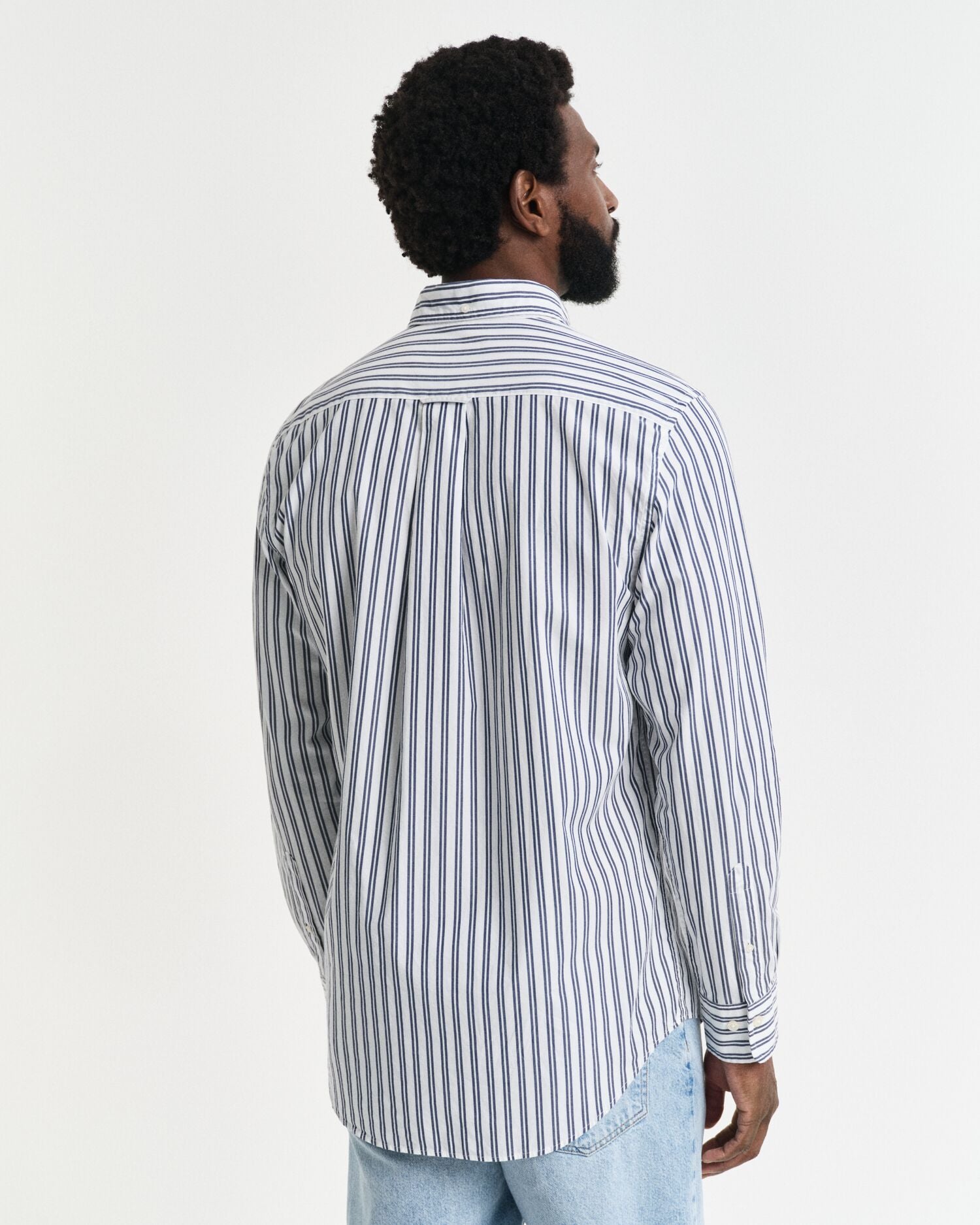 REG CLASSIC POPLIN STRIPE SHIRT-WHITE