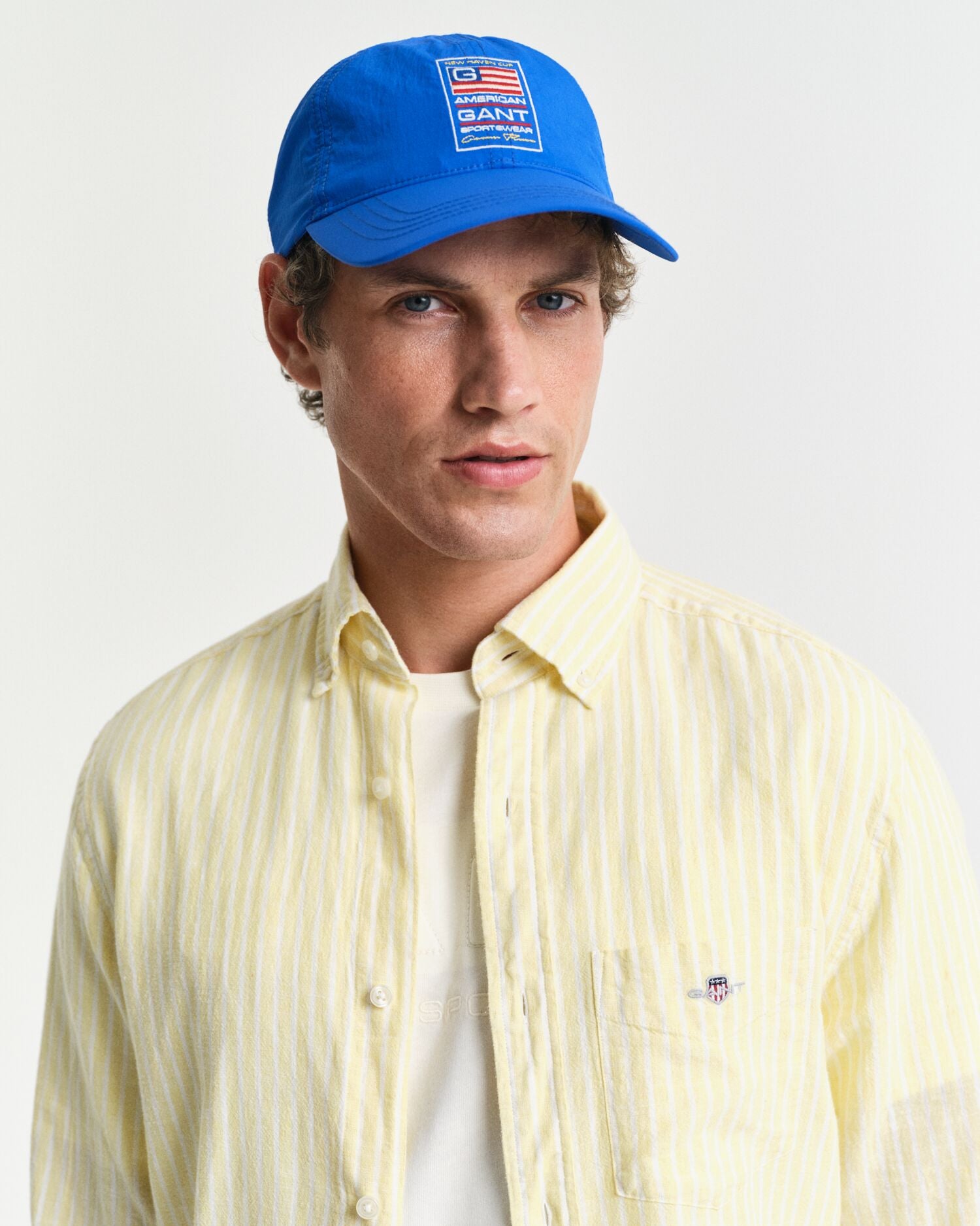 REG COTTON LINEN STRIPE SHIRT-BANANA YELLOW