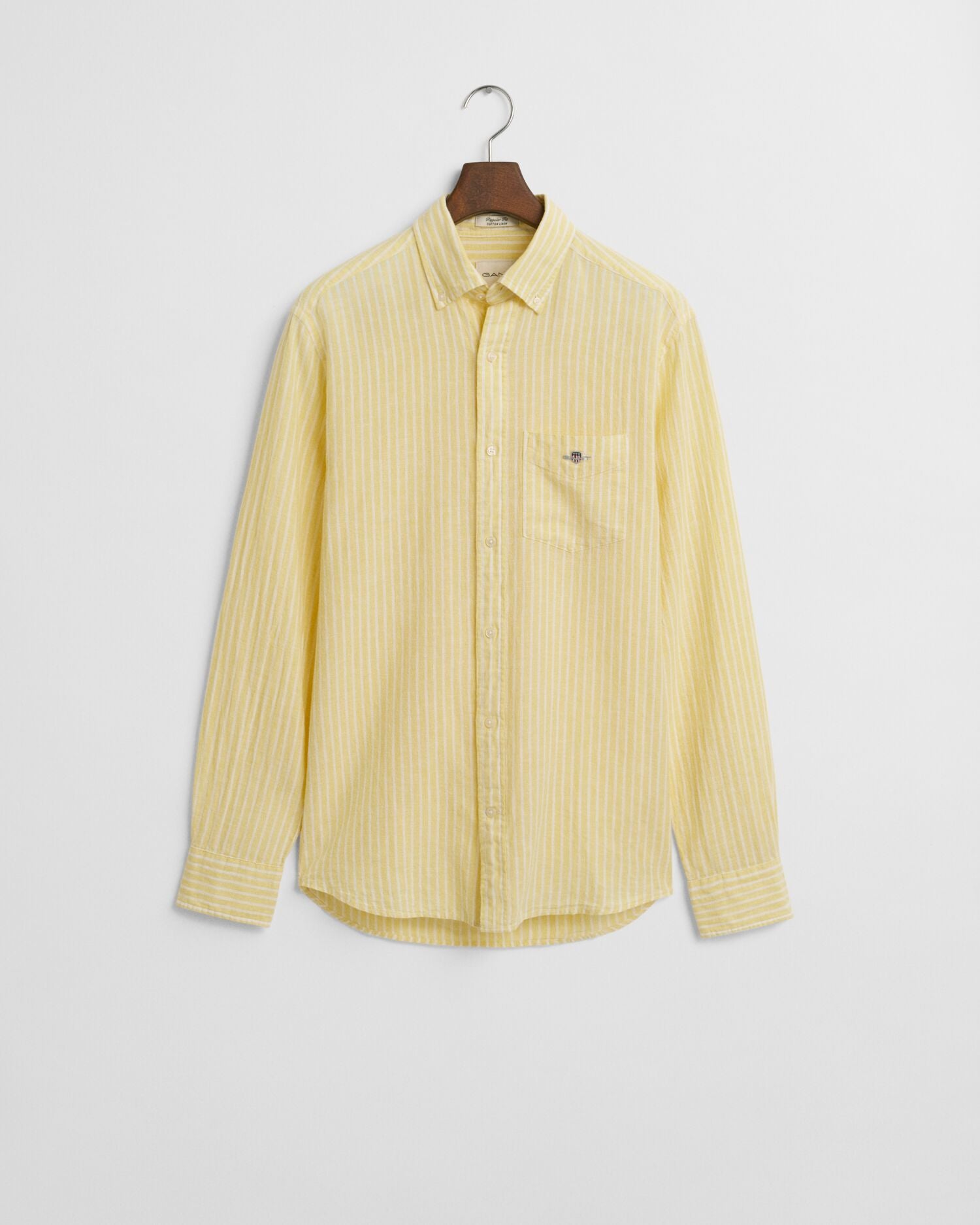 REG COTTON LINEN STRIPE SHIRT-BANANA YELLOW